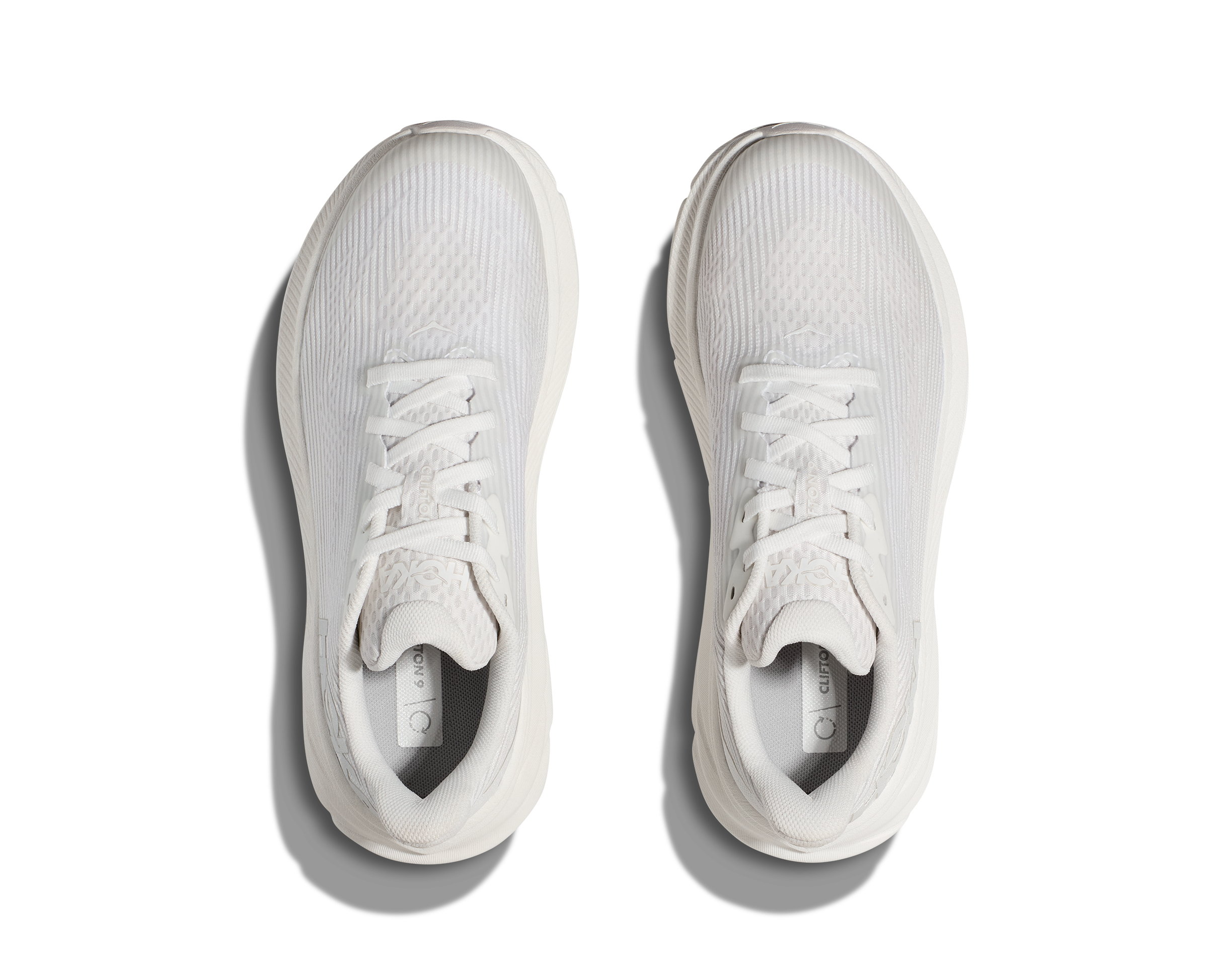Hoka Clifton 9 Grade School Girls' "White Frost" Running Shoe