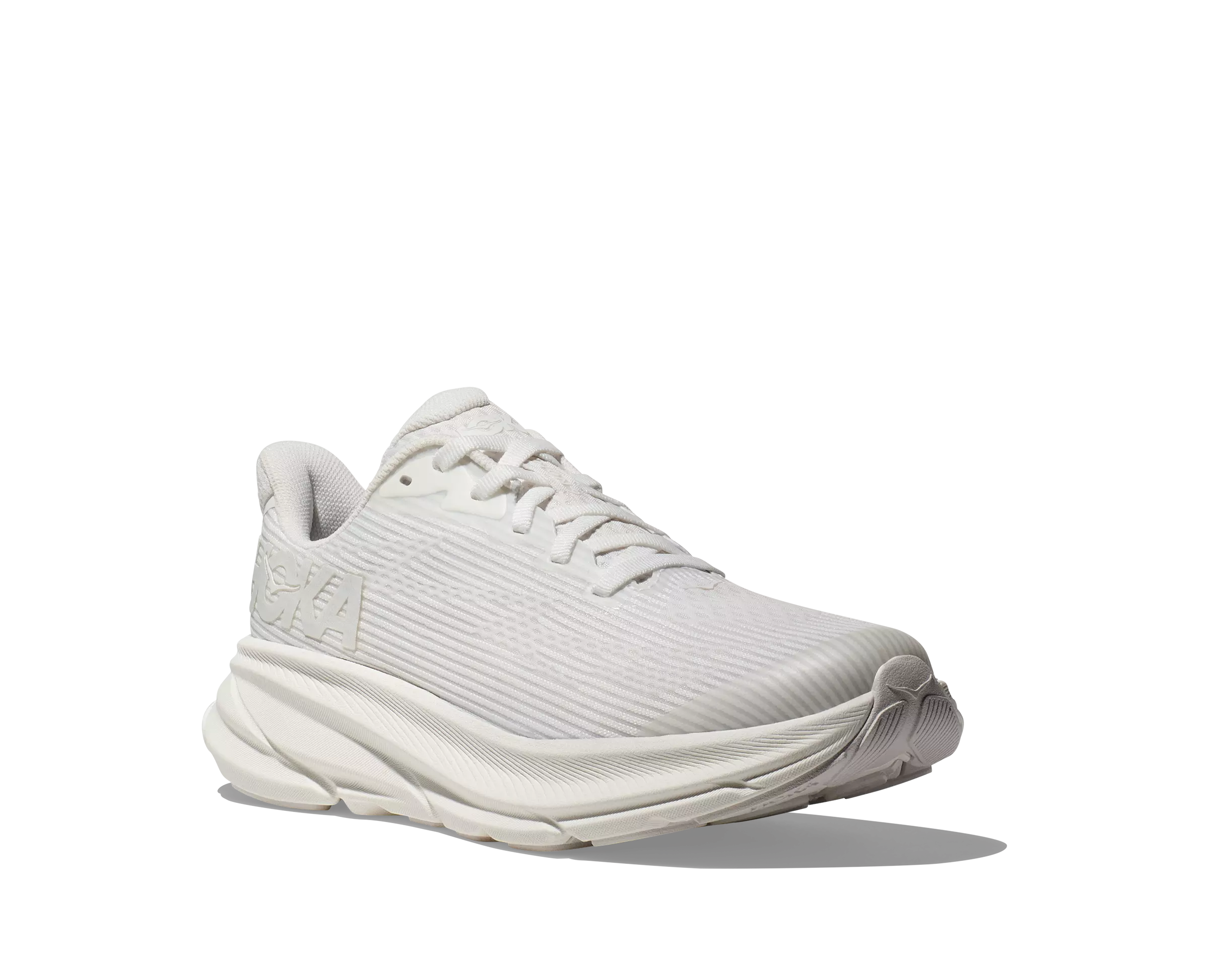 Hoka Clifton 9 "White Frost" Grade School Girls' Running Shoe - WHITE