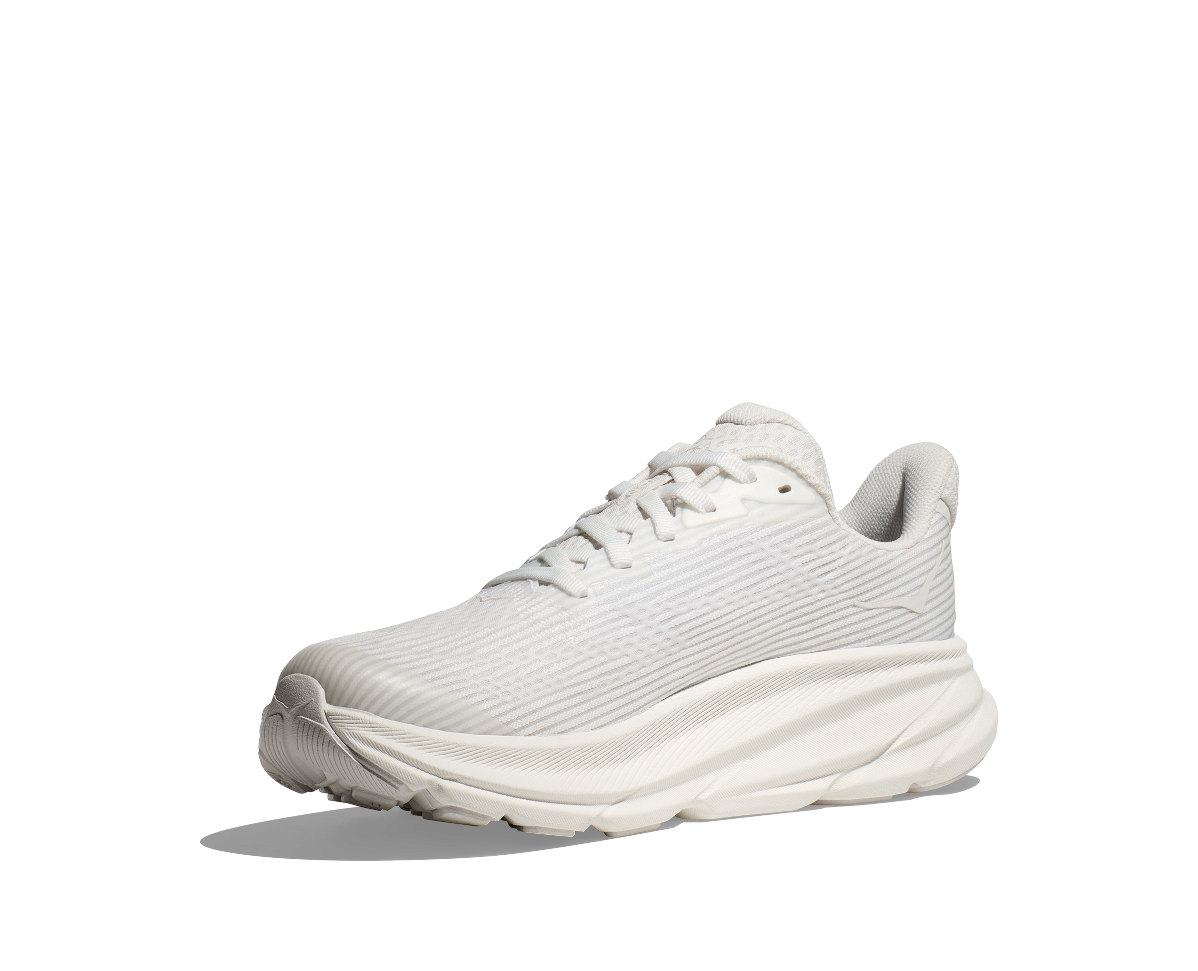 Hoka Clifton 9 Grade School Girls' "White Frost" Running Shoe