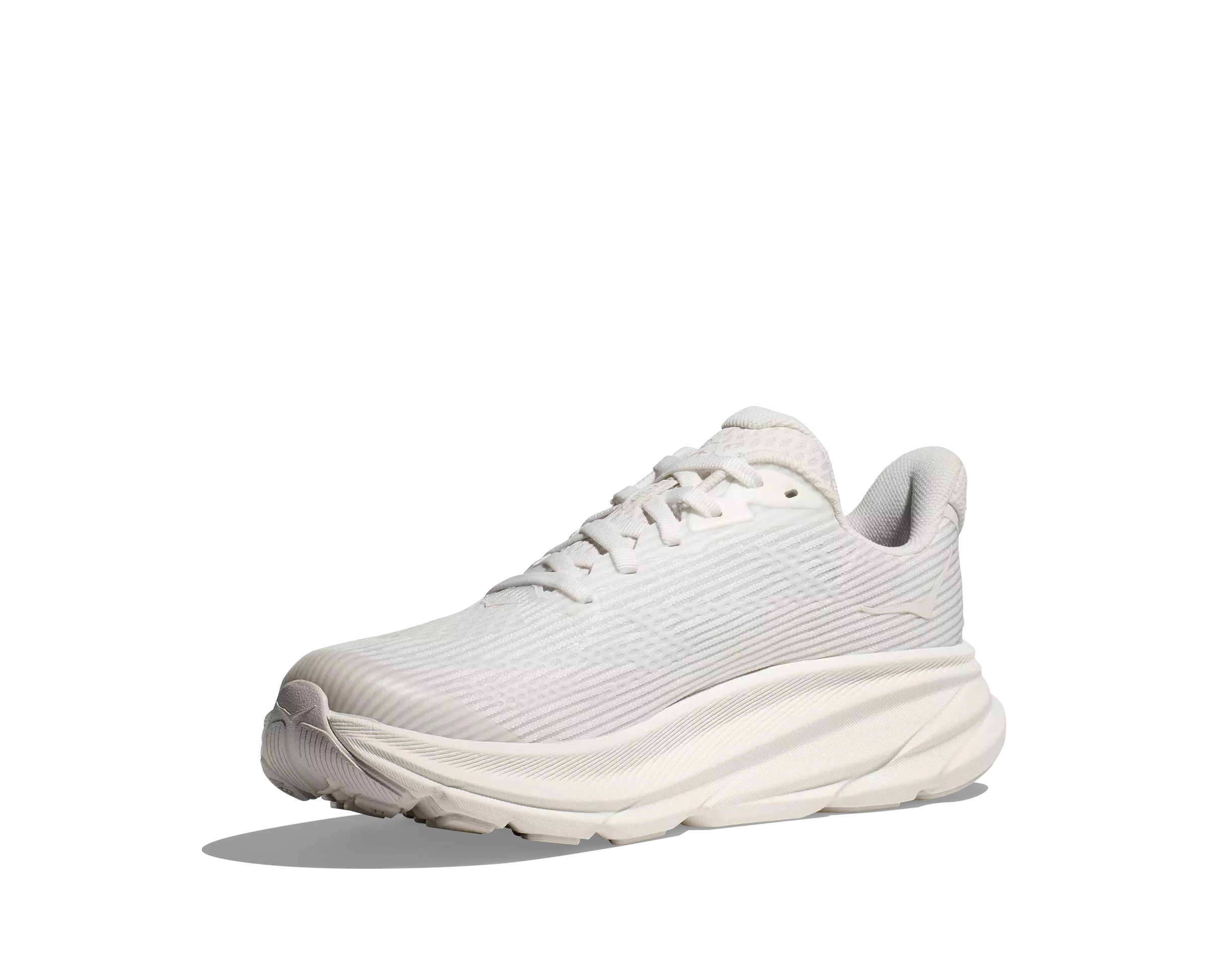 Hoka Clifton 9 "White Frost" Grade School Girls' Running Shoe - WHITE