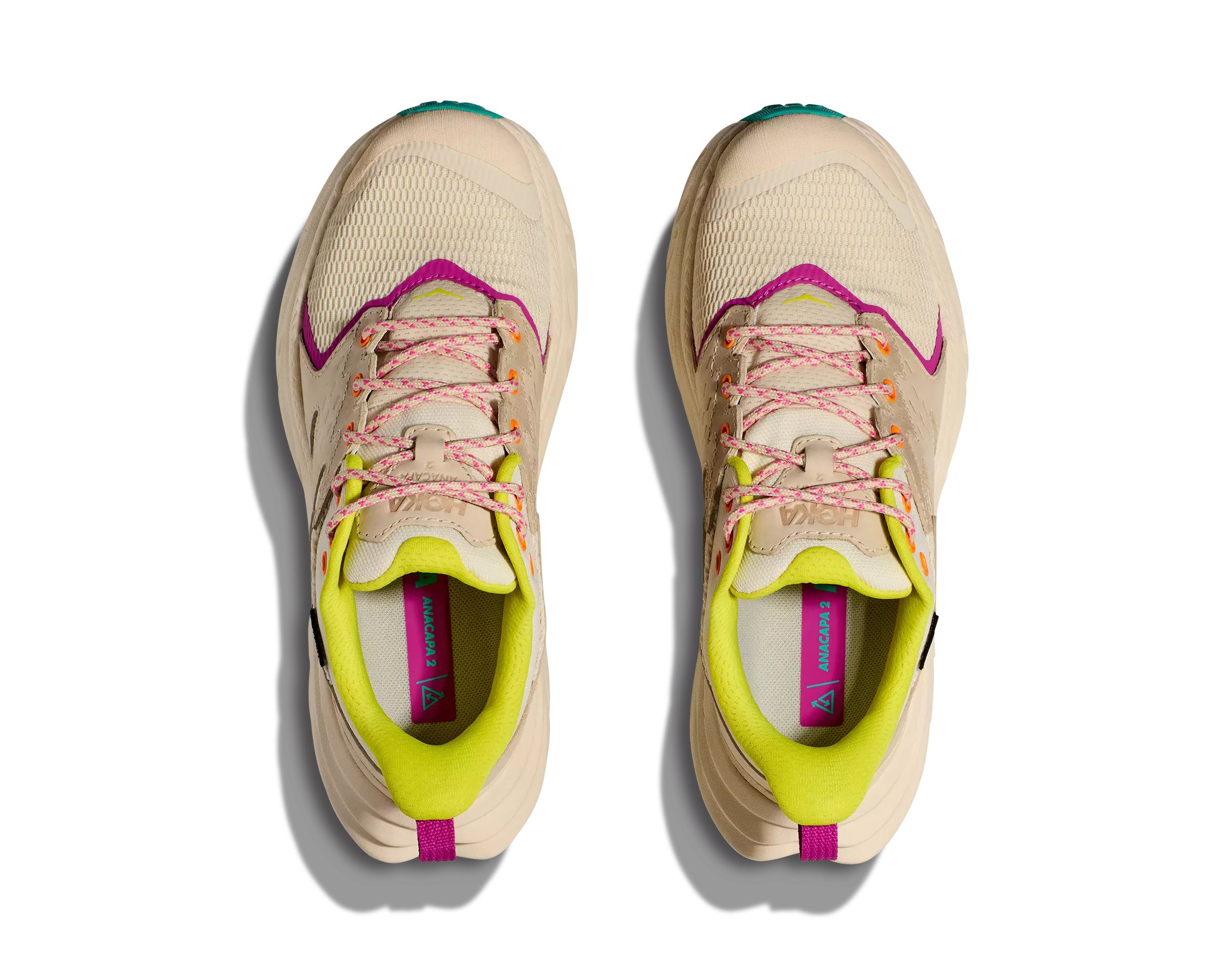 Hoka Anacapa 2 Low "Vanilla/Aqua" Grade School Girls' Hiking Shoe - BEIGE