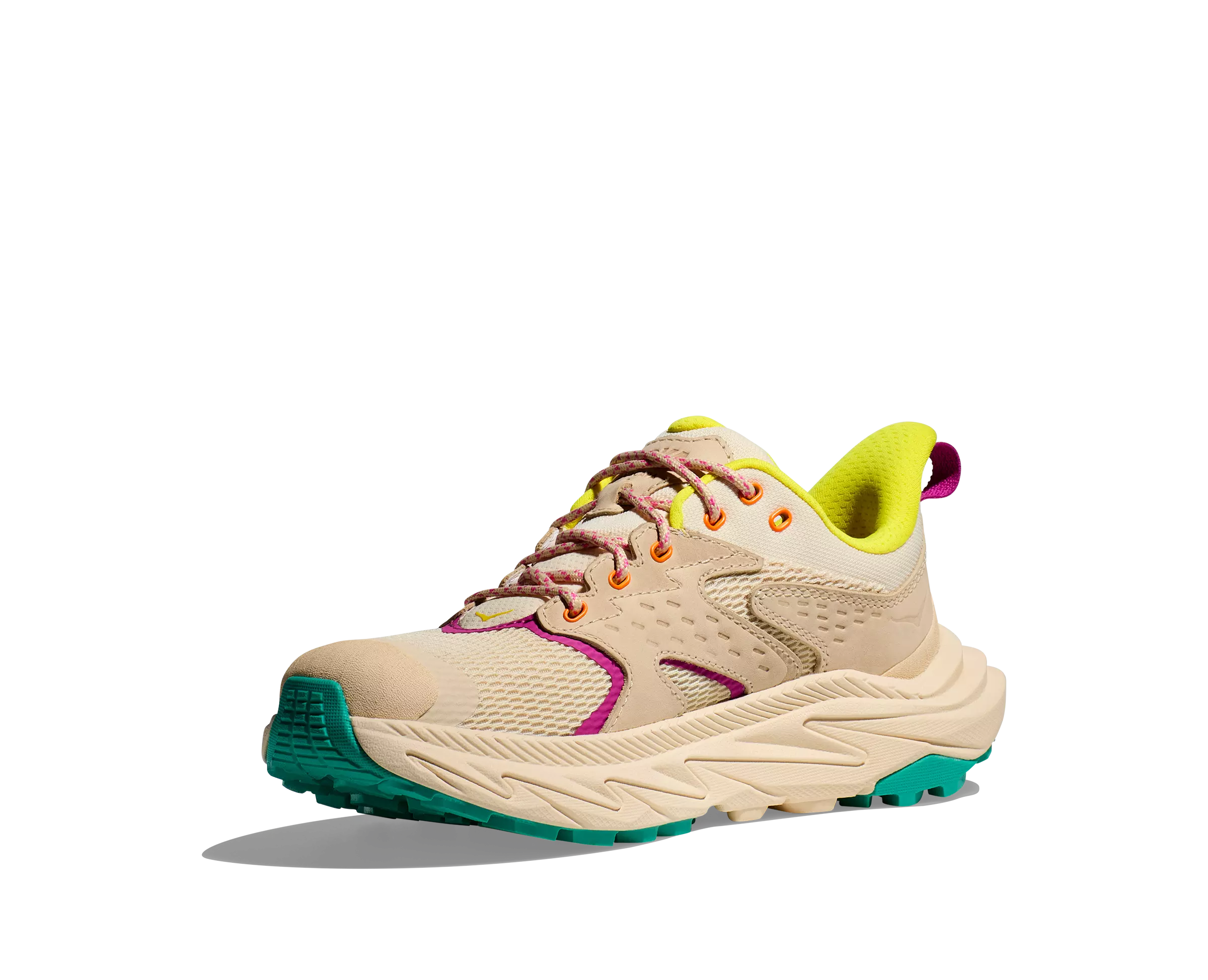 Hoka Anacapa 2 Low "Vanilla/Aqua" Grade School Girls' Hiking Shoe - BEIGE