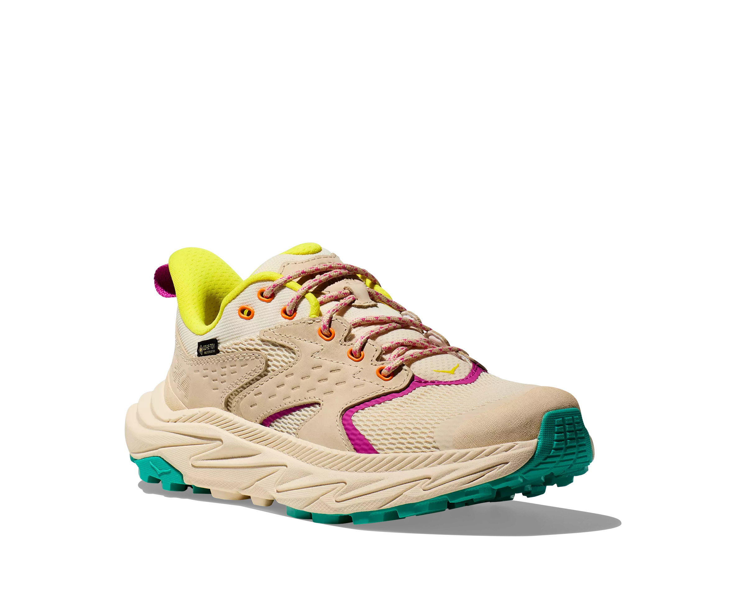 Hoka Anacapa 2 Low "Vanilla/Aqua" Grade School Girls' Hiking Shoe - BEIGE