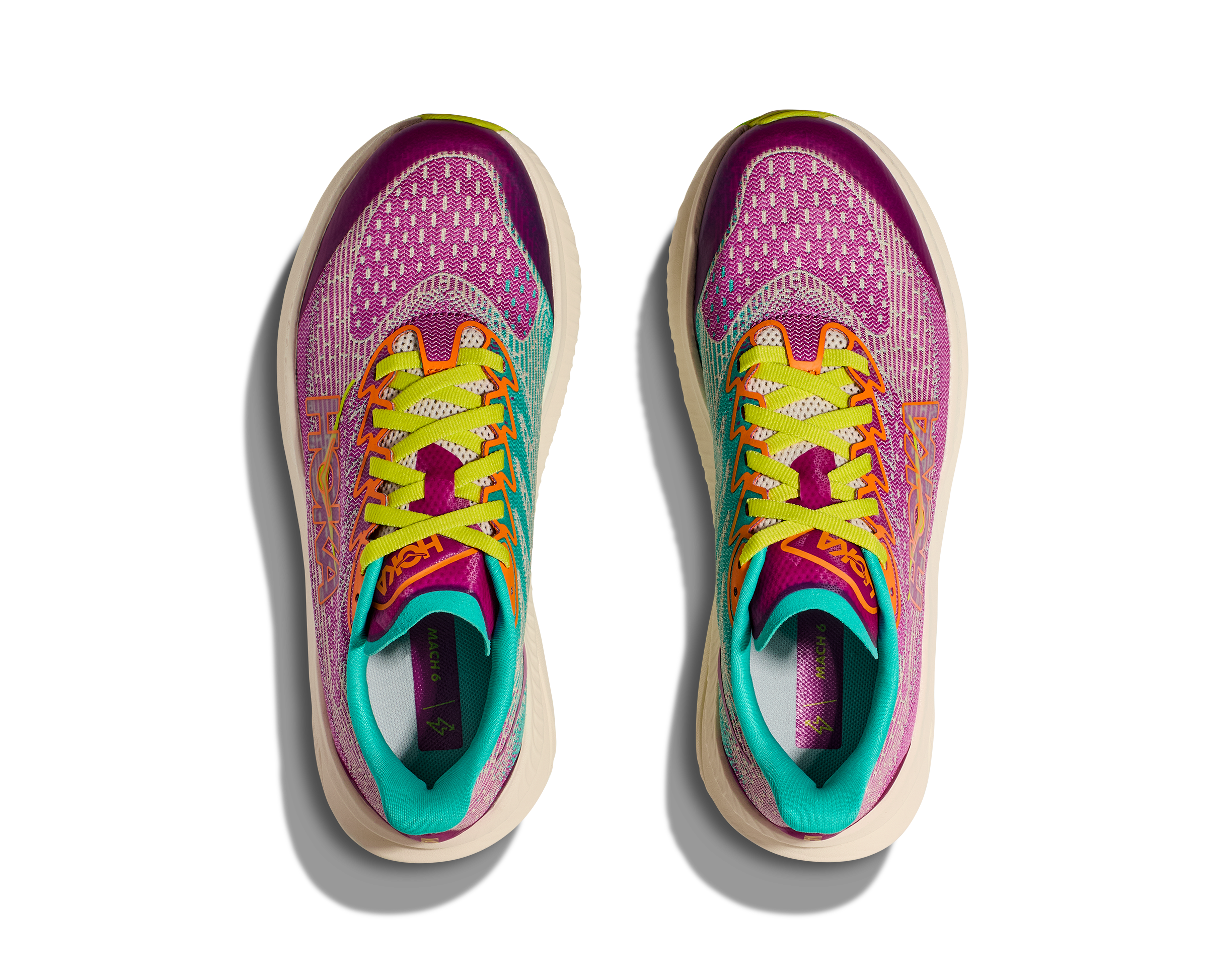 Hoka Mach 6 Grade School Girls' "Fuchsia/Aqua" Running Shoe