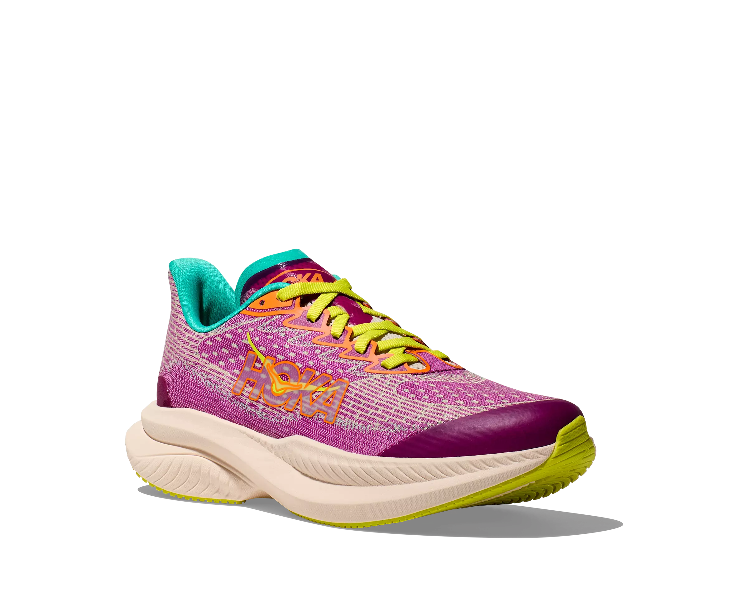 Hoka Mach 6 "Fuchsia/Aqua" Grade School Girls' Running Shoe - PINK/LT BLUE/PURPLE