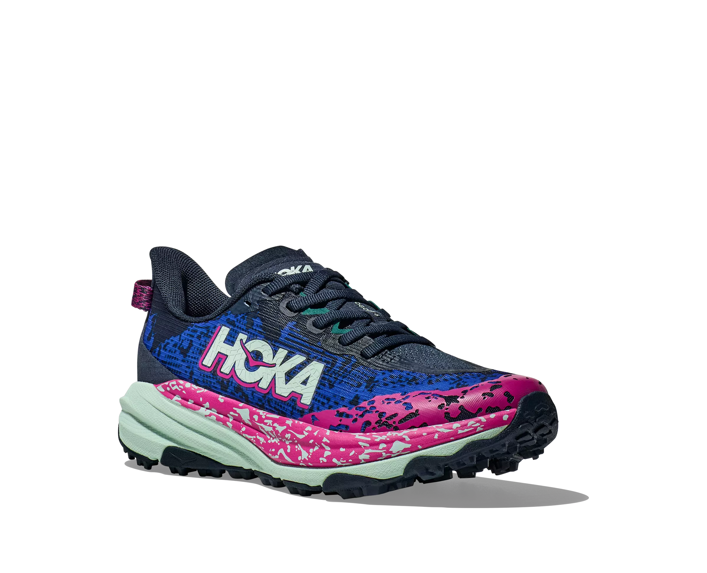 Hoka Speedgoat 6 "Navy/Aqua" Grade School Girls' Trail Running Shoe - NAVY/AQUA