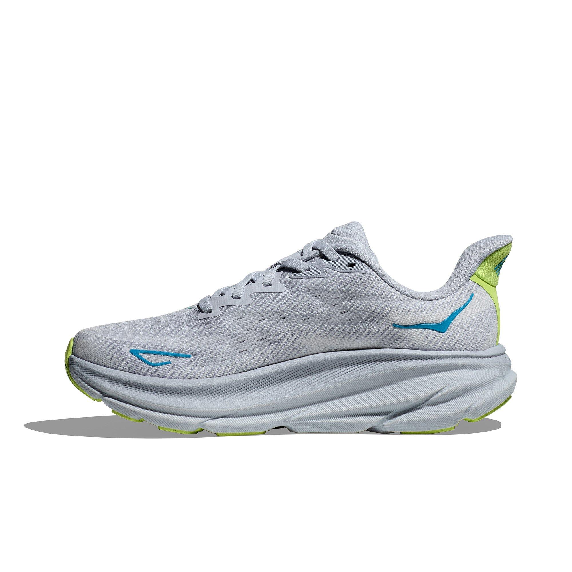 Hoka Clifton 9 "Gull/Sea Ice" Women's Running Shoe - BLUE/PINK Thumbnail View 2