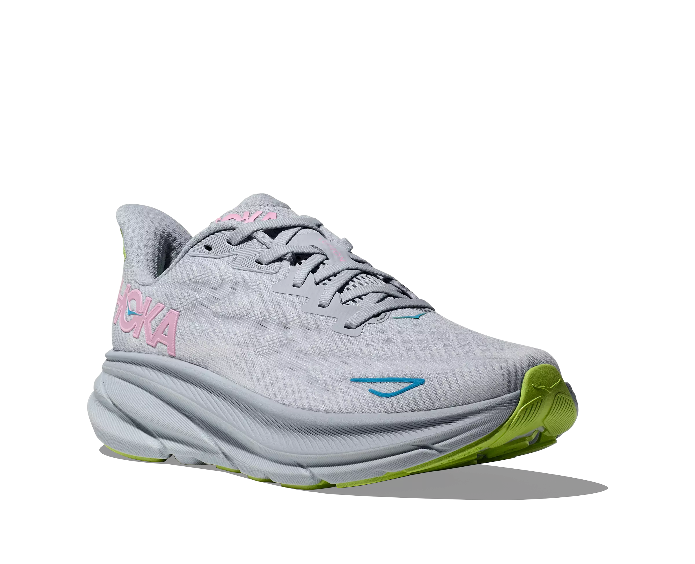 Hoka Clifton 9 "Gull/Sea Ice" Women's Running Shoe - BLUE/PINK