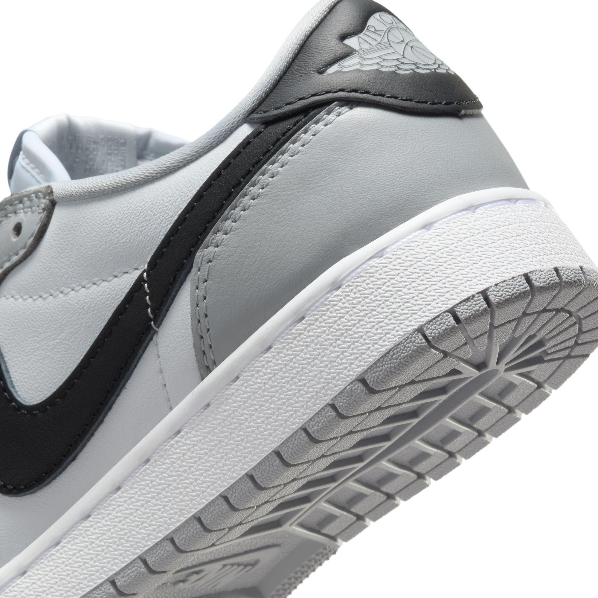 Jordan 1 Low OG "Wolf Grey" Grade School Kids' Shoe - WHITE/BLACK/WOLF GREY Thumbnail View 5