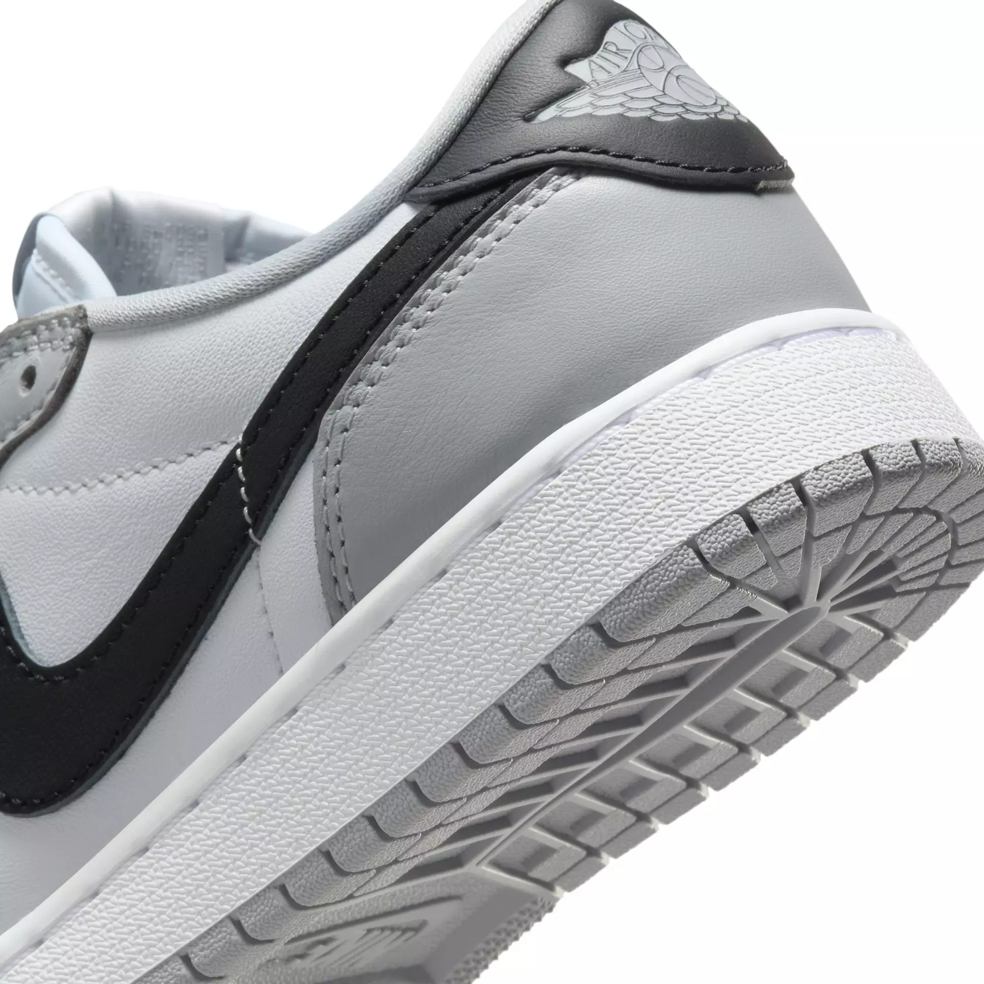 Jordan 1 Low OG "Wolf Grey" Grade School Kids' Shoe - WHITE/BLACK/WOLF GREY