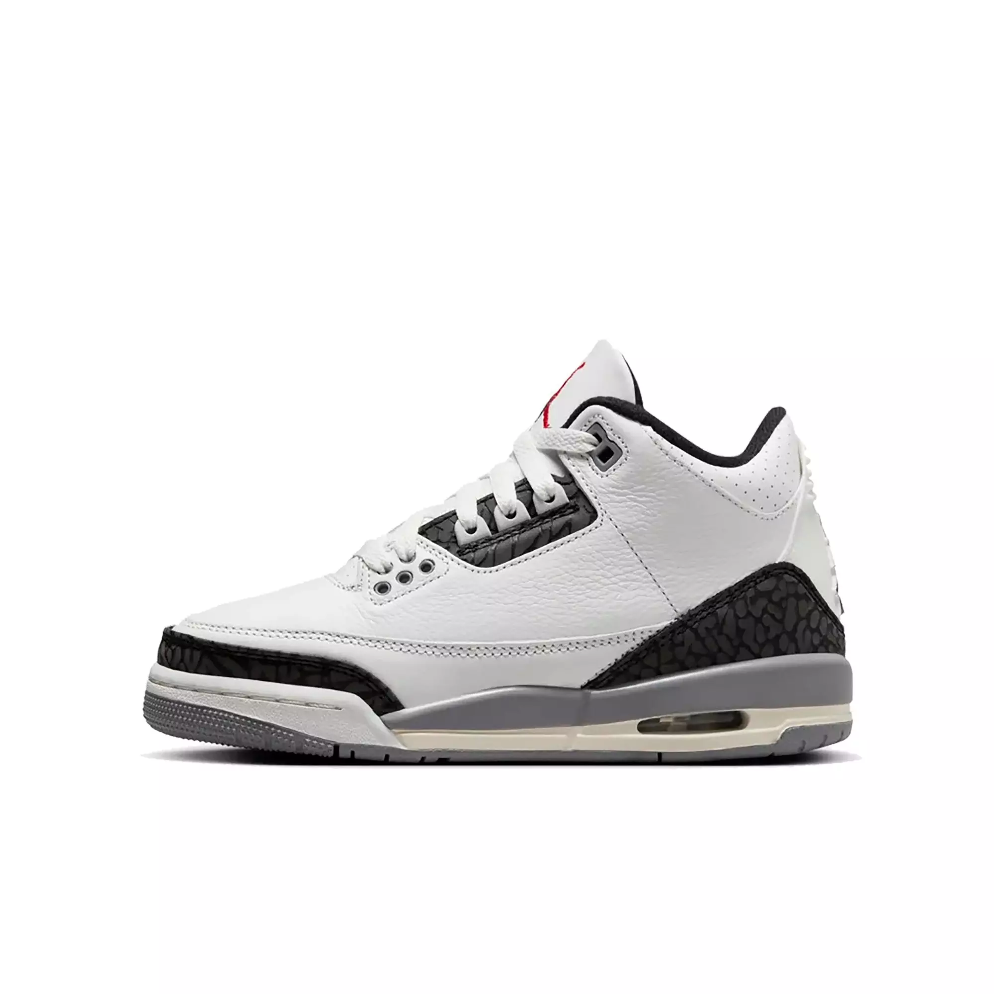 Jordan 3 Retro "Cement Grey" Grade School Kids' Shoe - SUMMIT WHITE/FIRE RED/CEMENT GREY