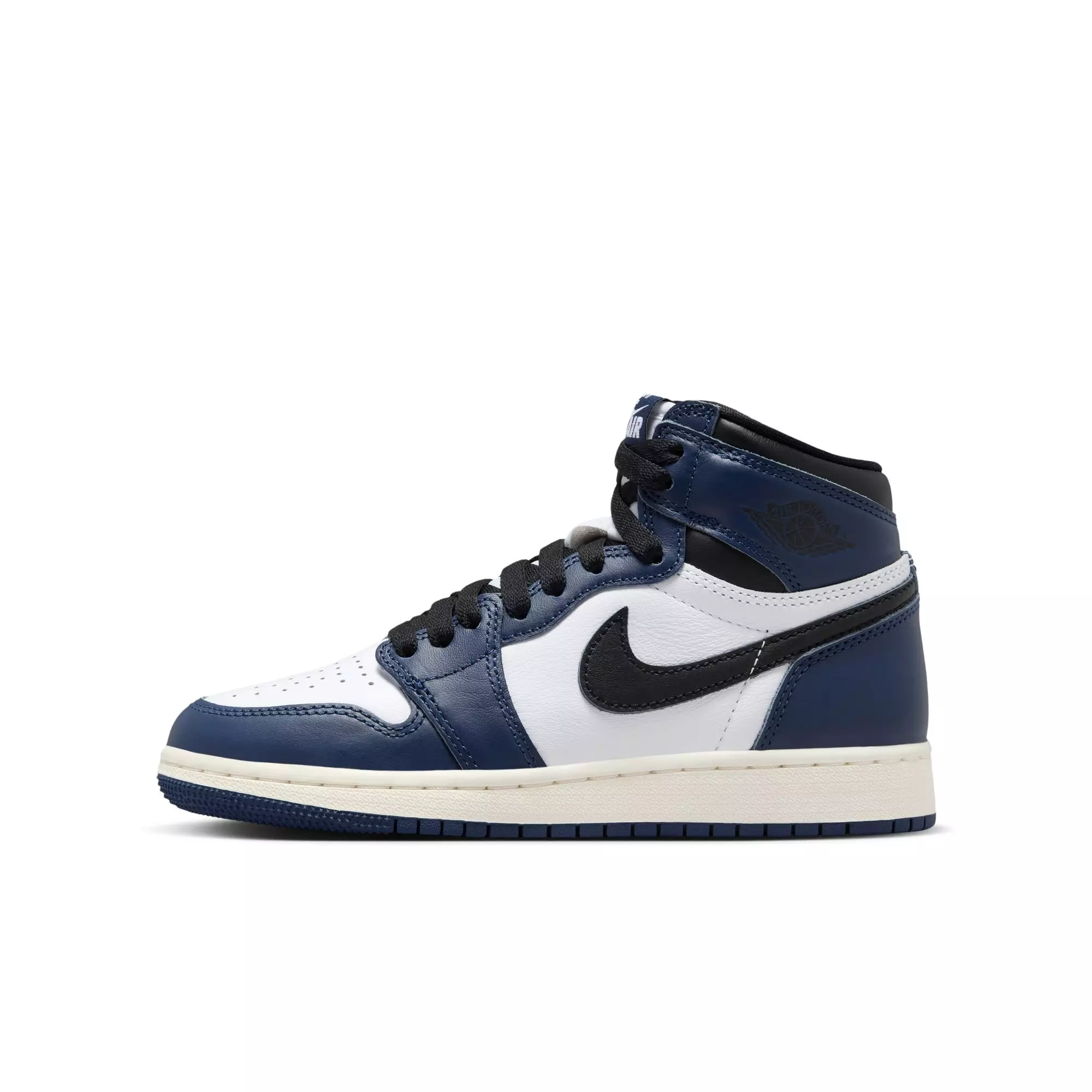 Jordan 1 Retro High OG "Midnight Navy" Grade School Kids' Shoe - MIDNIGHT NAVY/BLACK/WHITE
