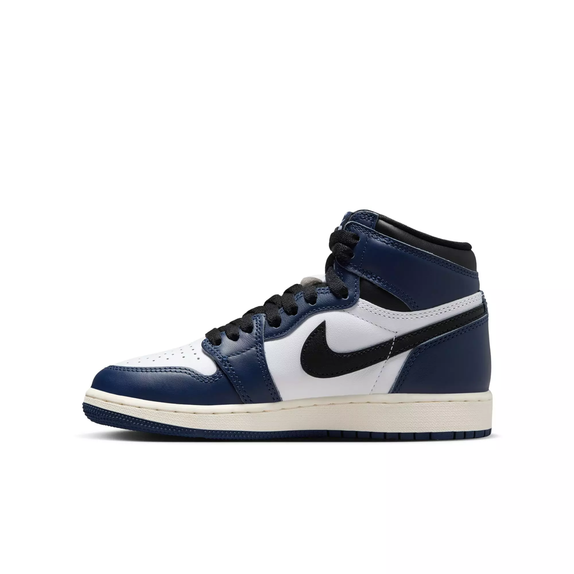 Jordan 1 Retro High OG "Midnight Navy" Grade School Kids' Shoe - MIDNIGHT NAVY/BLACK/WHITE