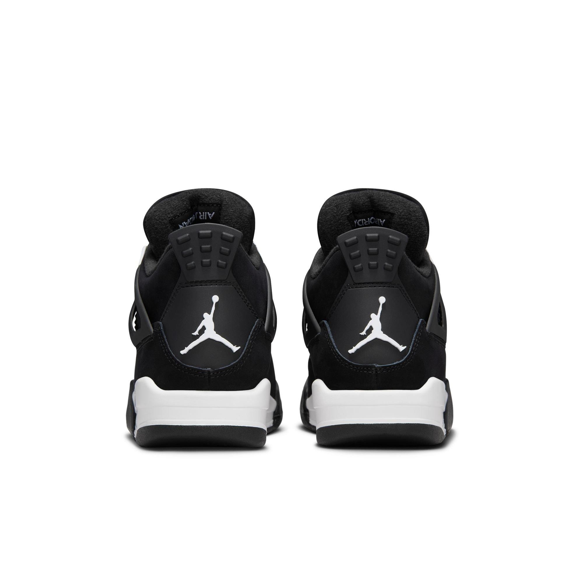 Jordan 4 Retro "White Thunder" Grade School Kids' Shoe - BLACK/WHITE Thumbnail View 8