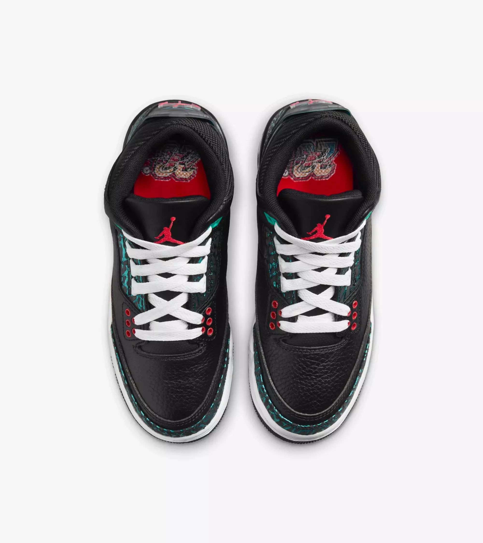 Jordan 3 Retro "Moto" Grade School Kids' Shoe - BLACK/SIREN RED/HYPER JADE