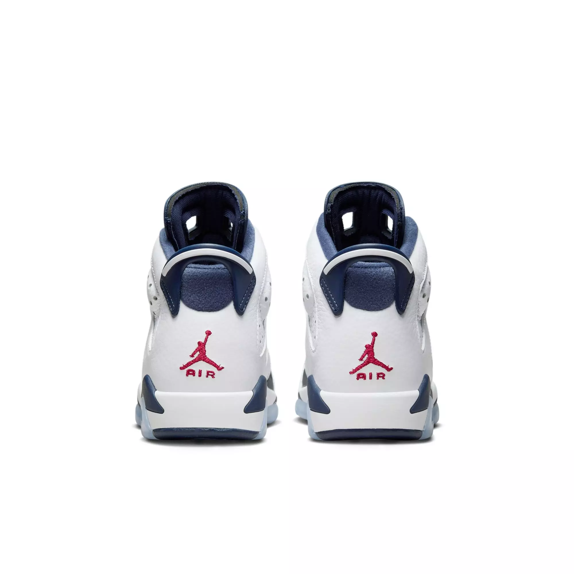 Jordan 6 Retro "White And Midnight Navy" Grade School Kids' Shoe - WHITE/VARSITY RED/MIDNIGHT NAVY