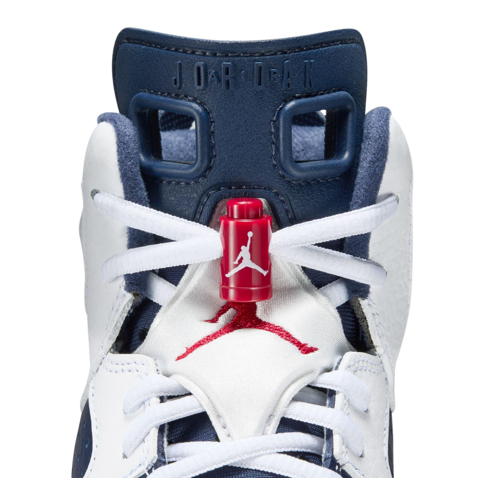 Jordan 6 Retro "White And Midnight Navy" Grade School Kids' Shoe