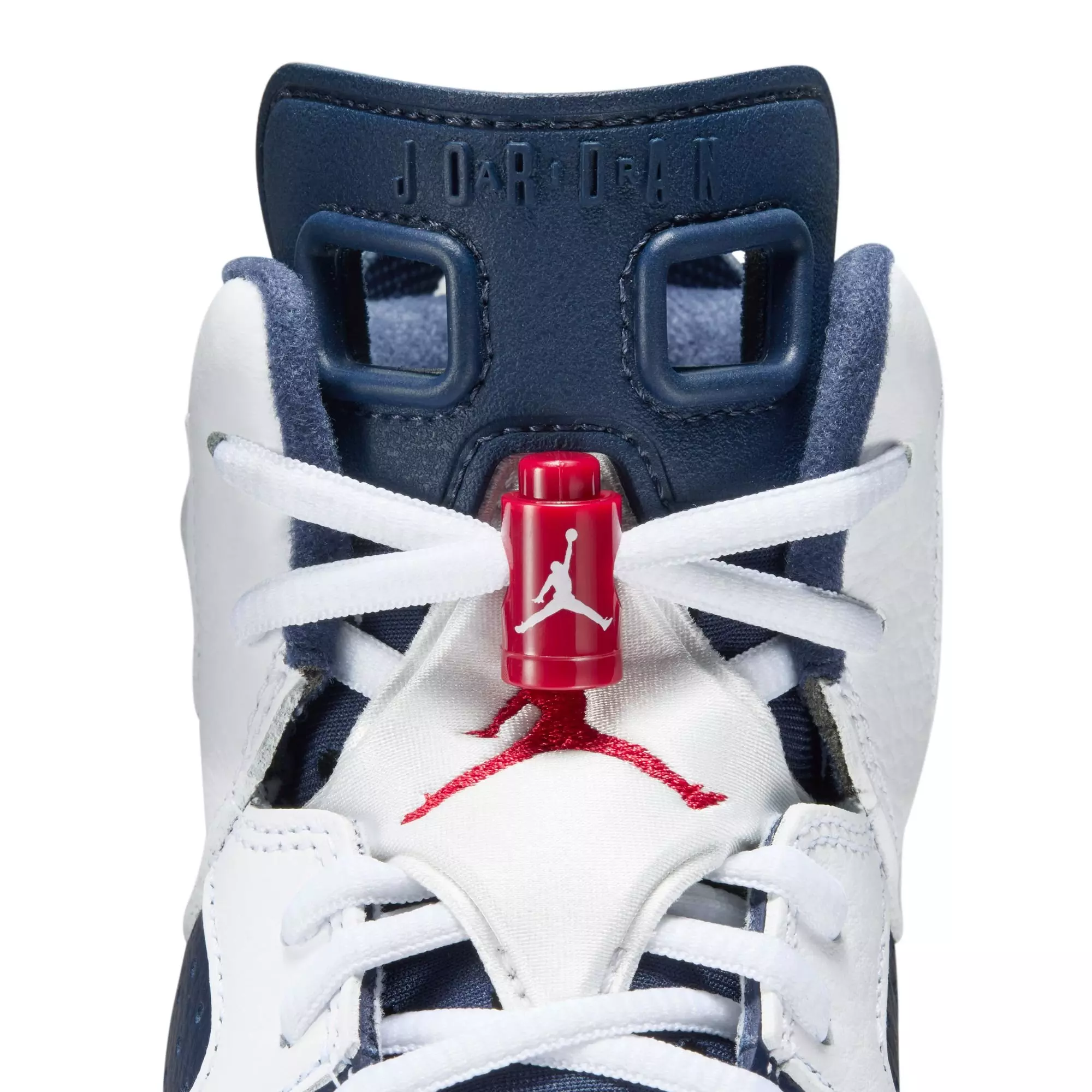 Jordan 6 Retro "White And Midnight Navy" Grade School Kids' Shoe - WHITE/VARSITY RED/MIDNIGHT NAVY