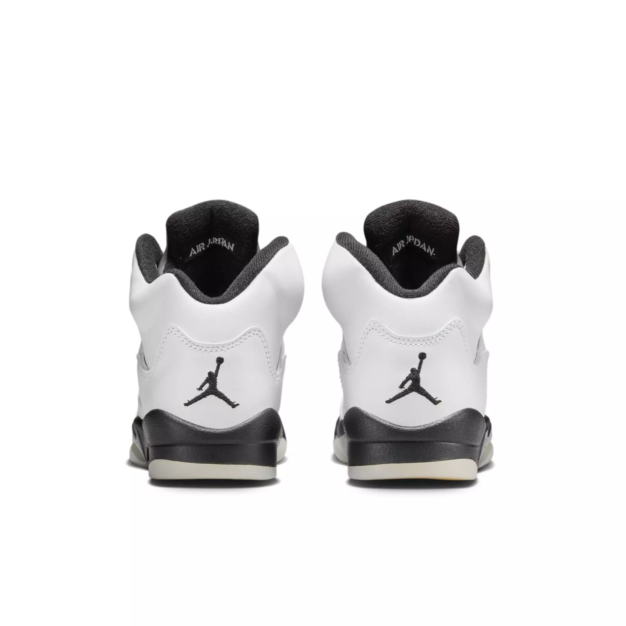 Jordan 5 Retro "White and Black" Grade School Kids' Shoe - WHITE/BLACK/METALLIC SILVER