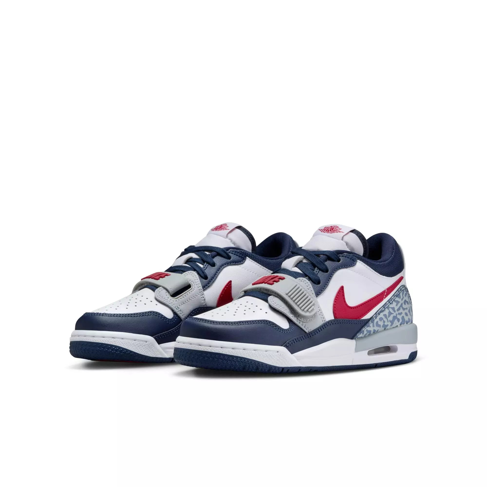 Jordan Legacy 312 Low "White/Varsity Red/Midnight Navy" Grade School Kids' Shoe - WHITE/NAVY