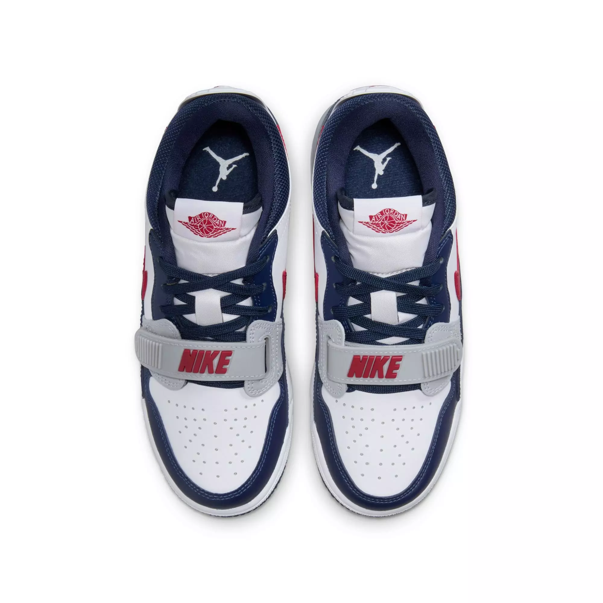 Jordan Legacy 312 Low "White/Varsity Red/Midnight Navy" Grade School Kids' Shoe - WHITE/NAVY