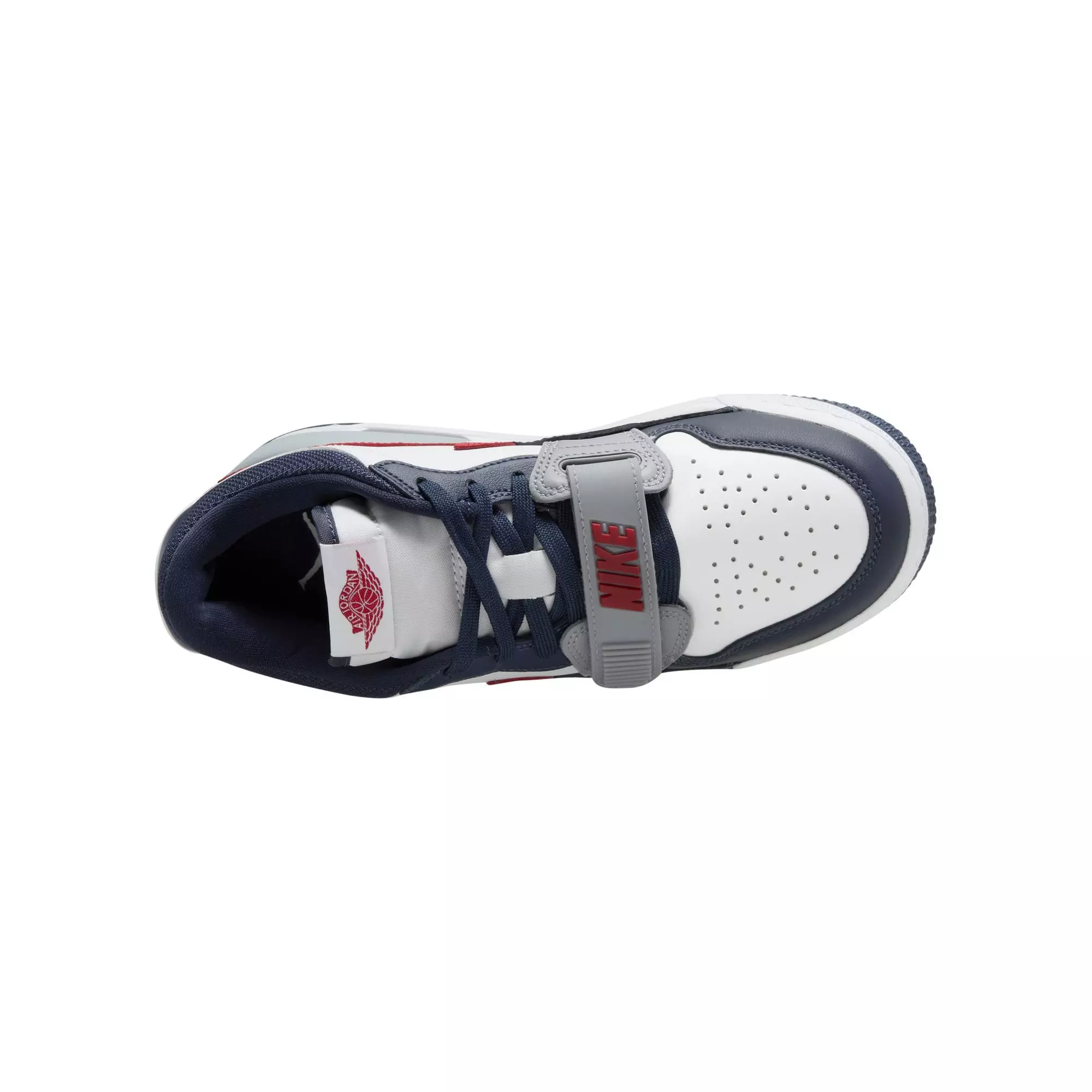 Jordan Legacy 312 Low "White/Varsity Red/Midnight Navy" Grade School Kids' Shoe - WHITE/NAVY
