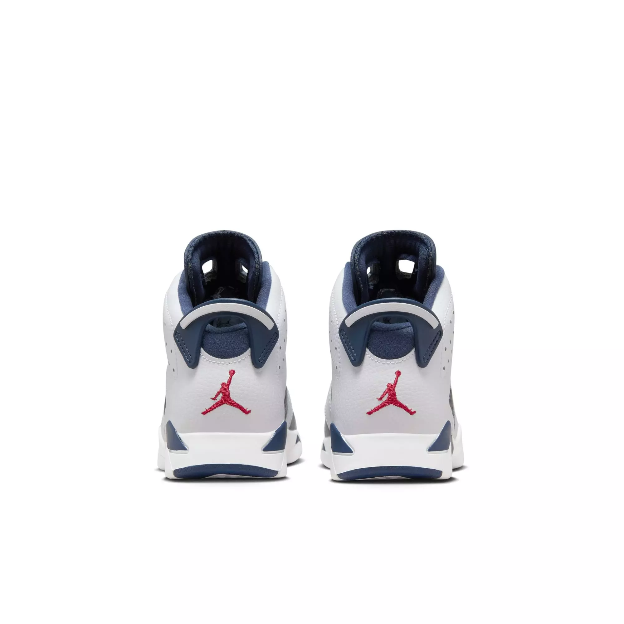 Jordan 6 Retro "White And Midnight Navy" Preschool Kids' Shoe - WHITE/VARSITY RED/MIDNIGHT NAVY