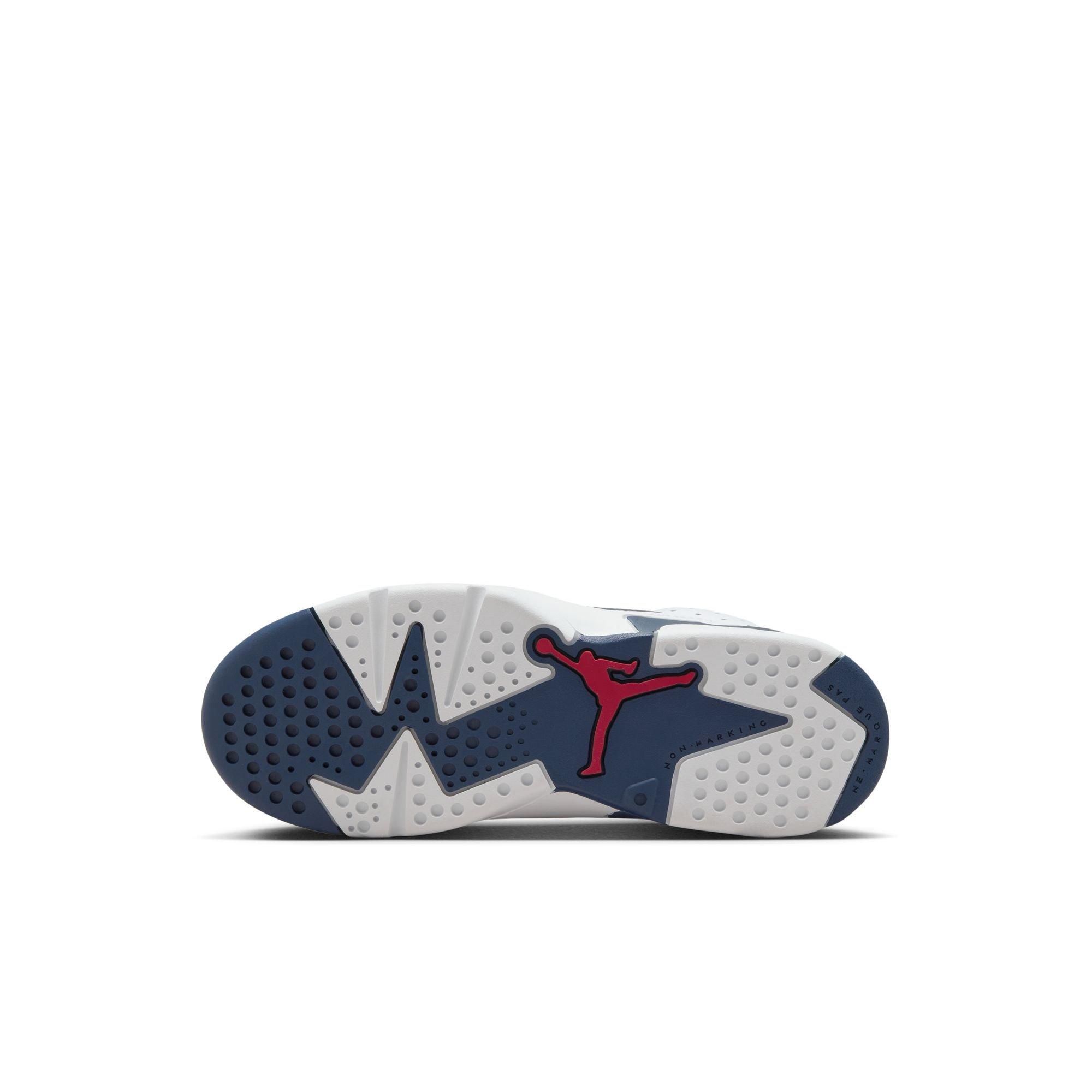 Jordan 6 Retro "White And Midnight Navy" Preschool Kids' Shoe