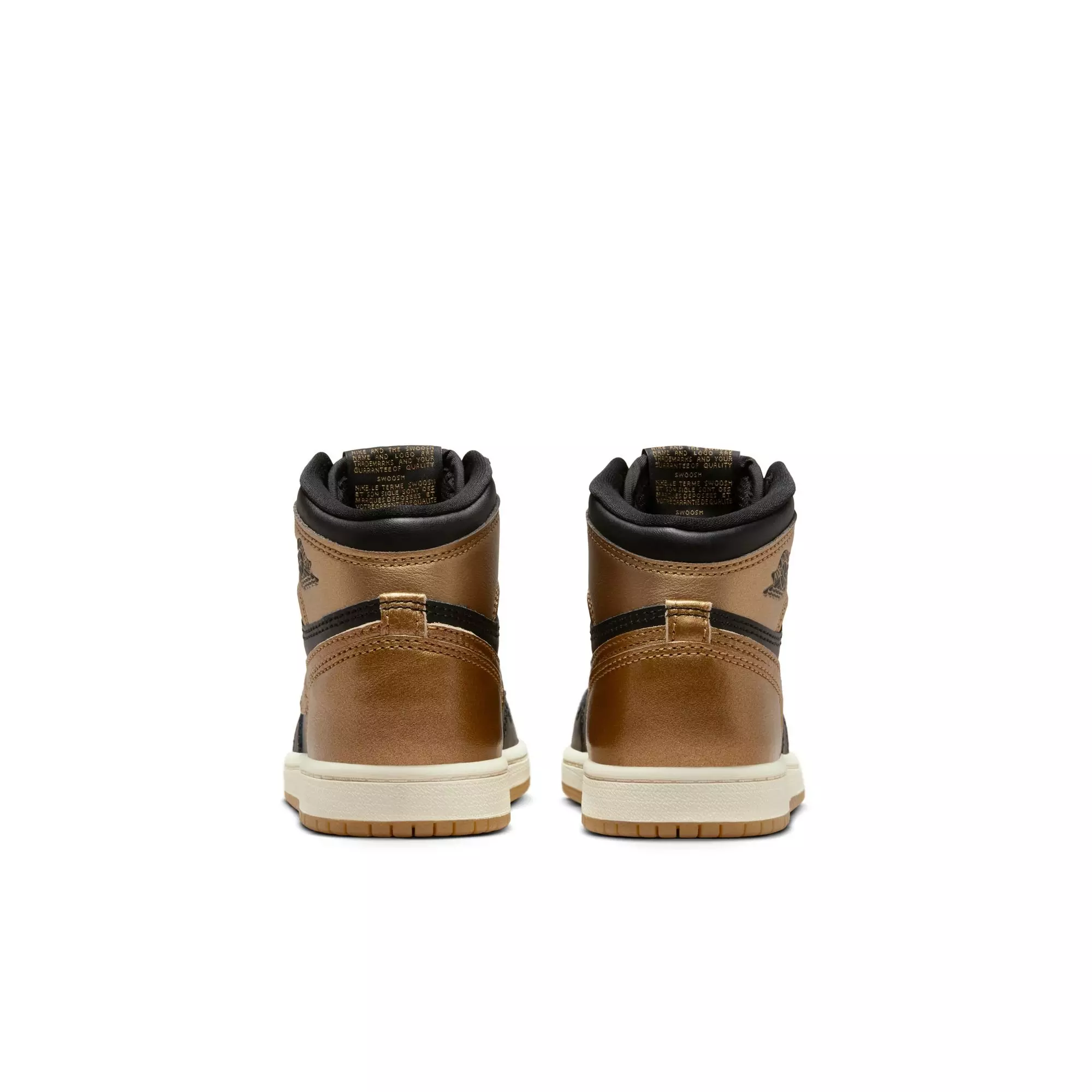 Jordan 1 Retro High OG "Black And Gold" Preschool Kids' Shoe - BLACK/METALLIC GOLD/SAIL