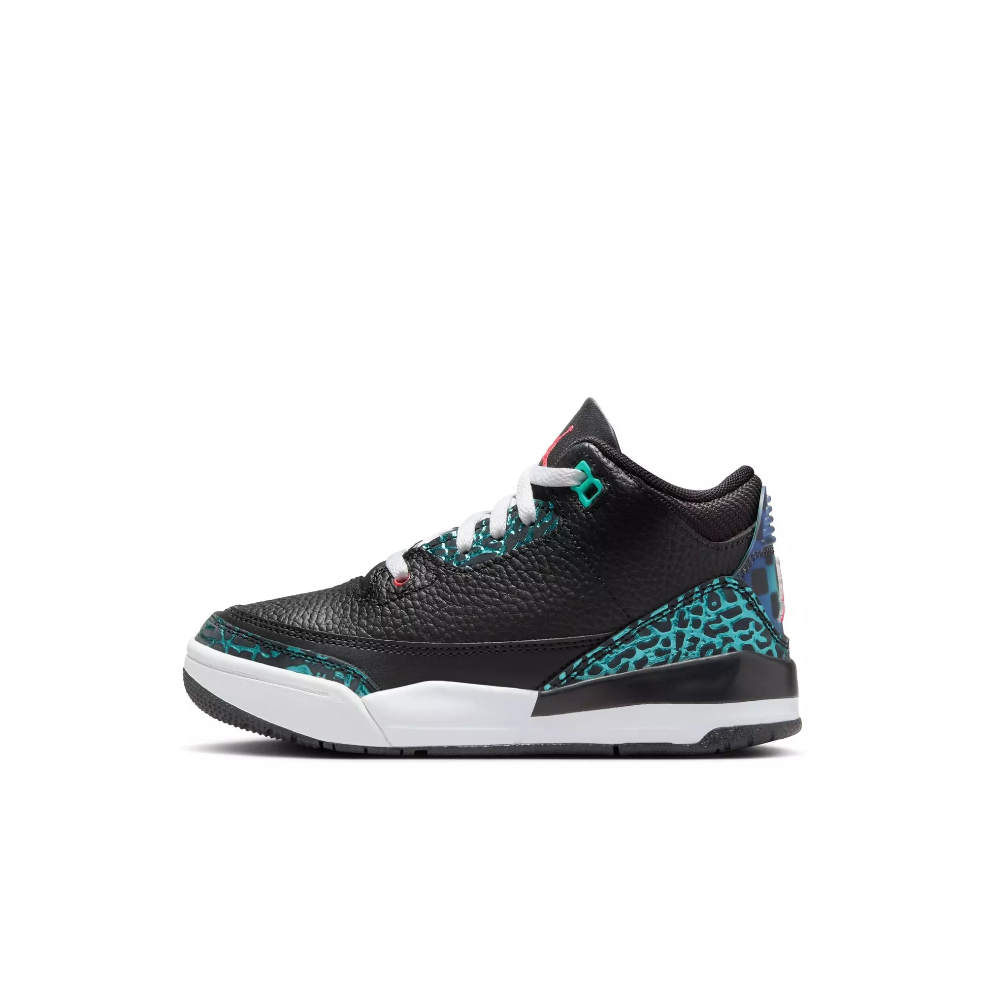 Jordan 3 Retro "Moto" Preschool Kids' Shoe - BLACK/SIREN RED/HYPER JADE