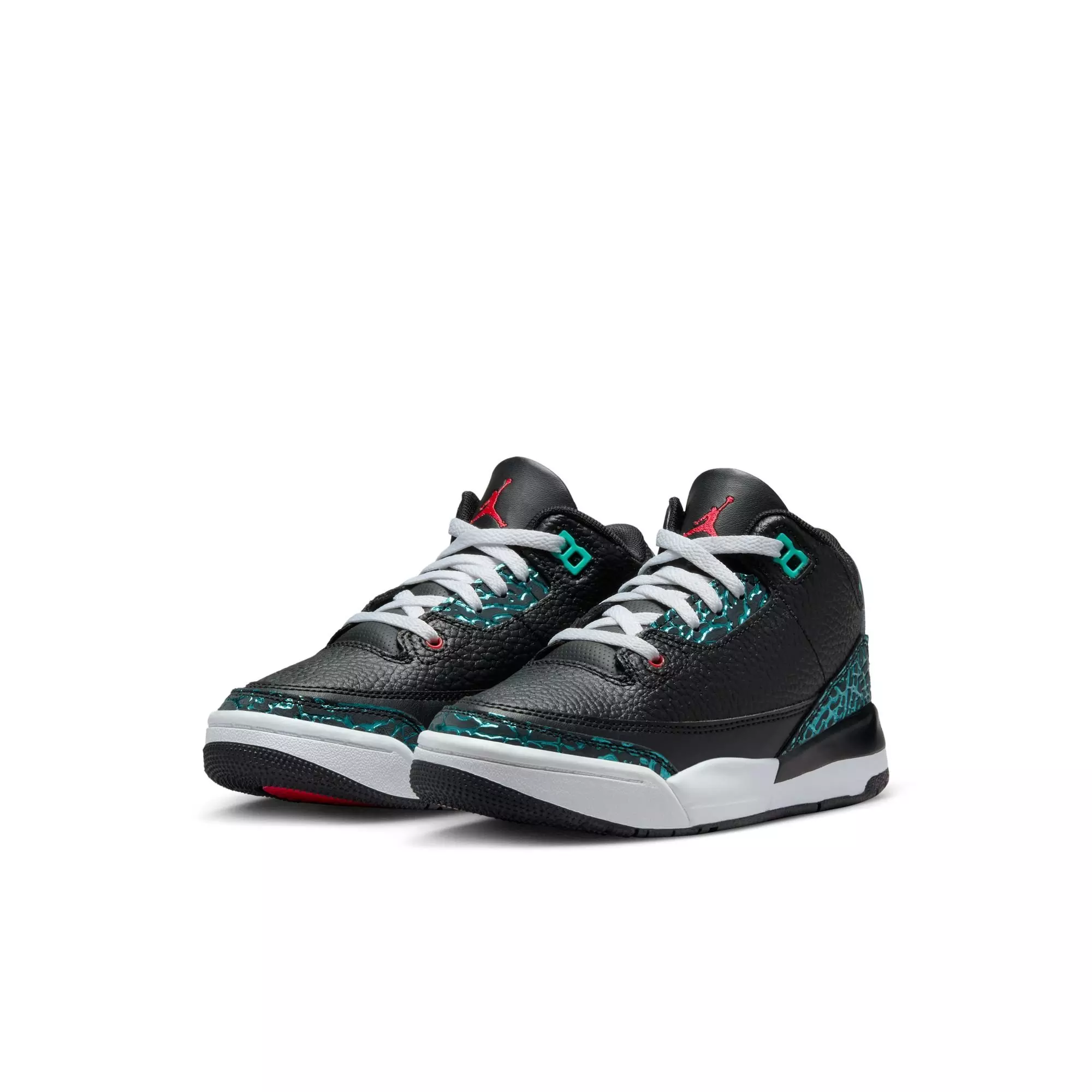 Jordan 3 Retro "Moto" Preschool Kids' Shoe - BLACK/SIREN RED/HYPER JADE