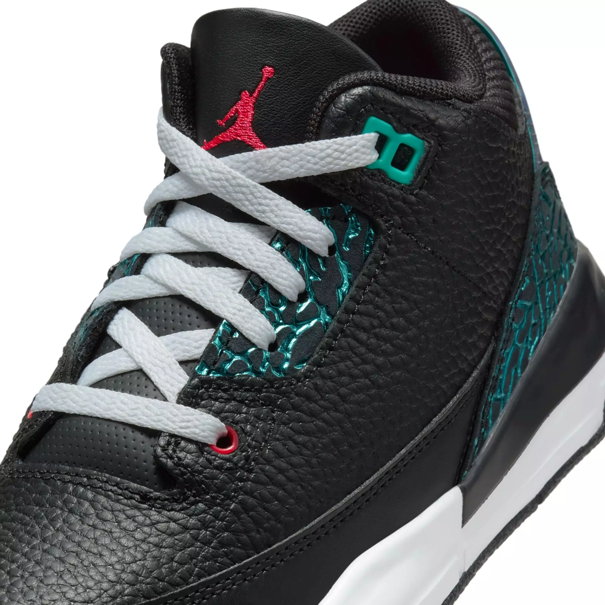 Jordan 3 Retro "Moto" Preschool Kids' Shoe - BLACK/SIREN RED/HYPER JADE
