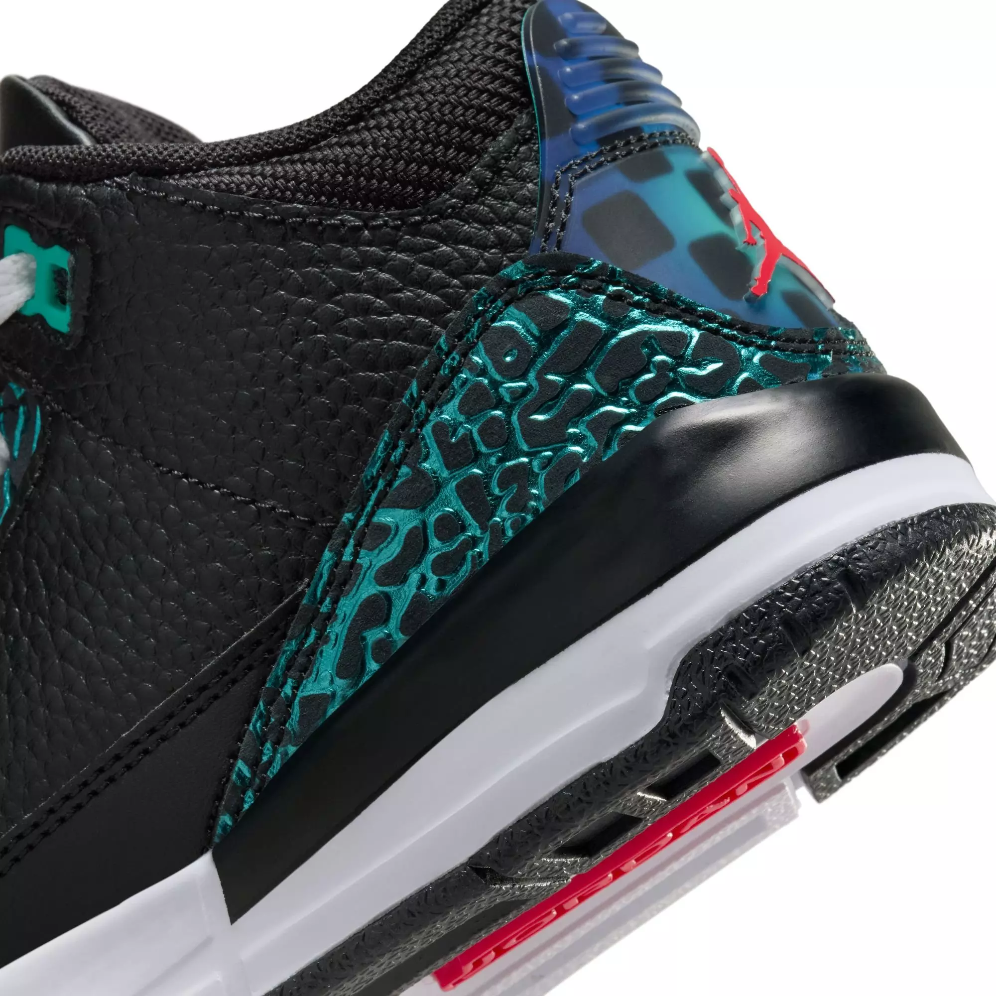 Jordan 3 Retro "Moto" Preschool Kids' Shoe - BLACK/SIREN RED/HYPER JADE