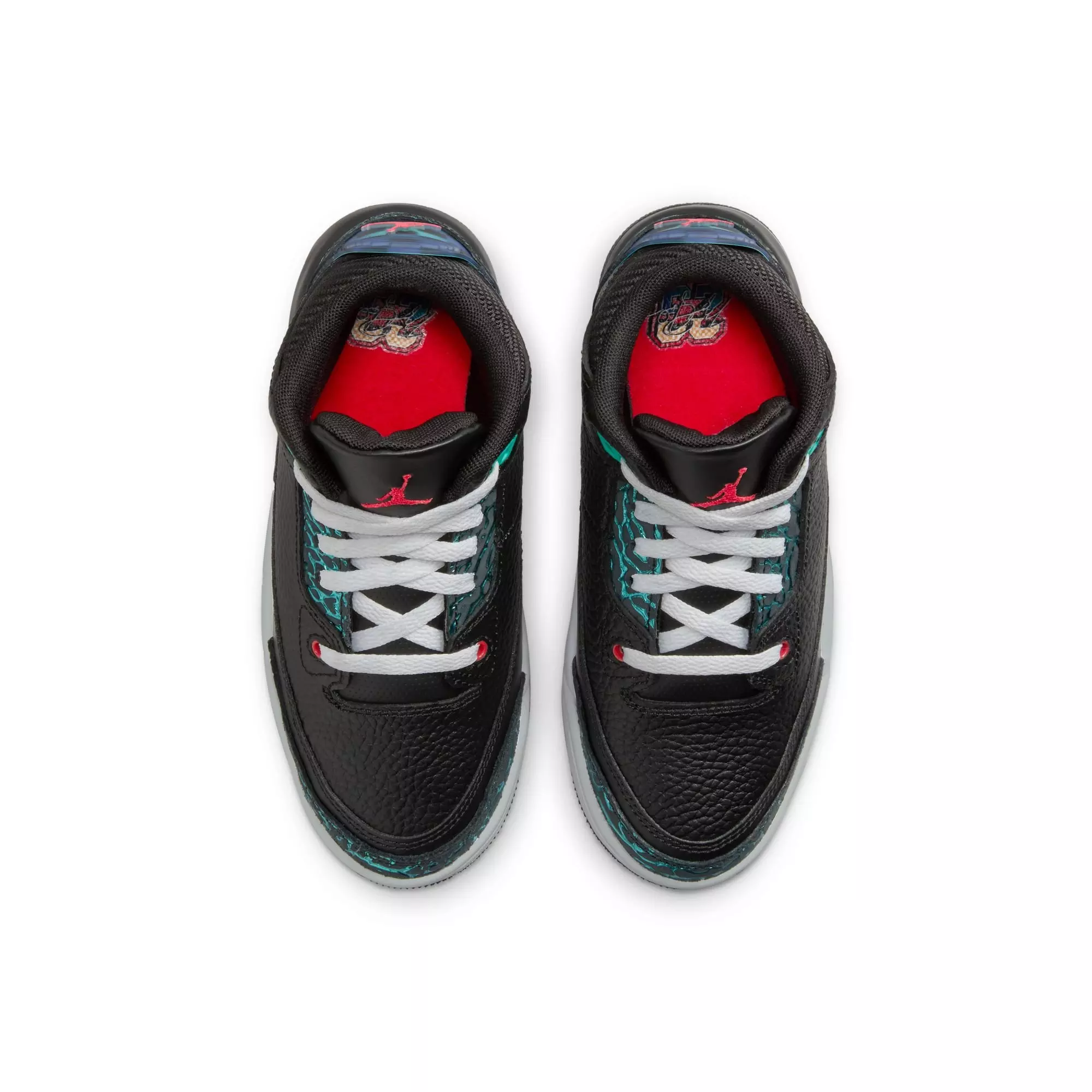 Jordan 3 Retro "Moto" Preschool Kids' Shoe - BLACK/SIREN RED/HYPER JADE