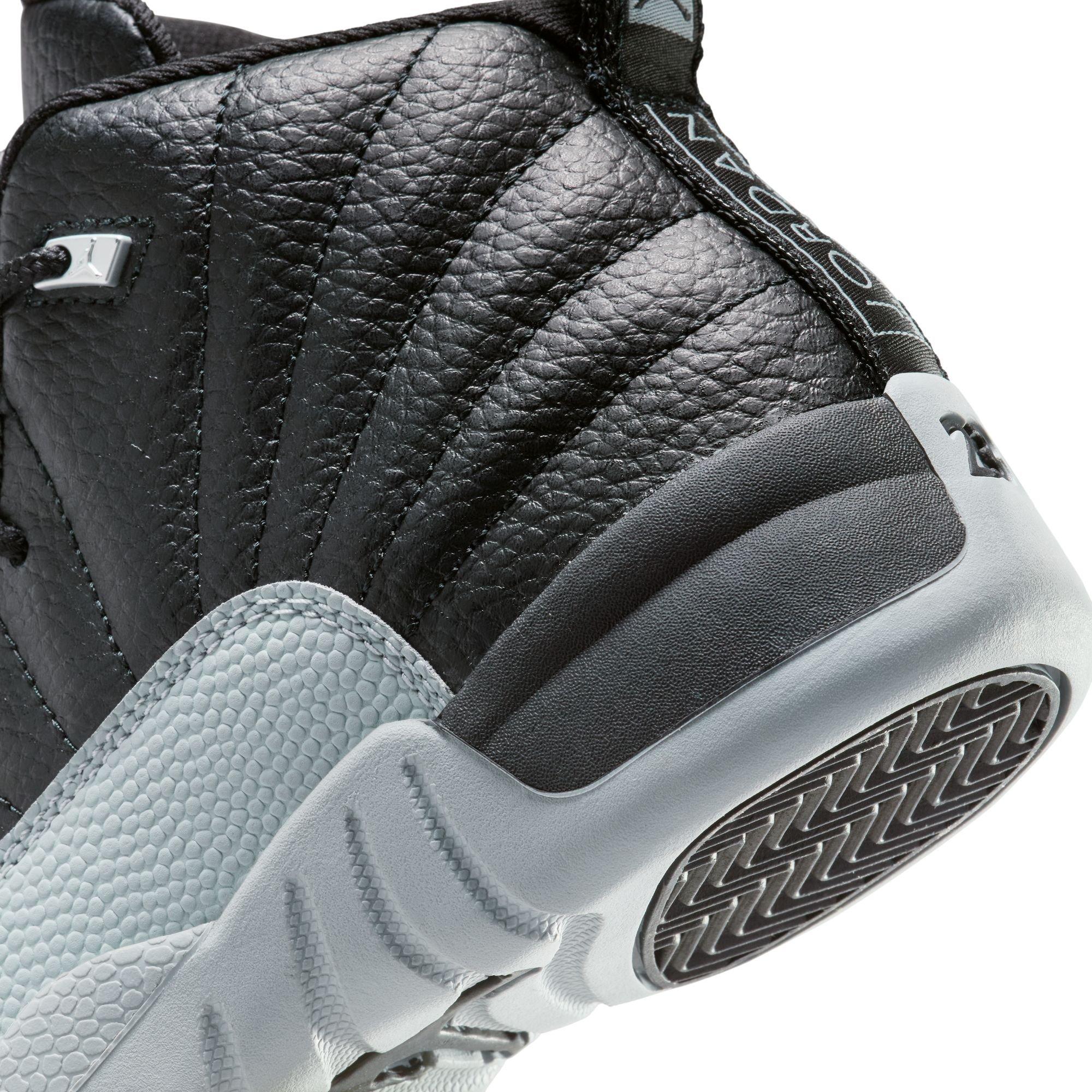 Jordan 12 Retro "Black and Wolf Grey" Preschool Kids' Shoe - BLACK/WOLF GREY/WHITE Thumbnail View 5
