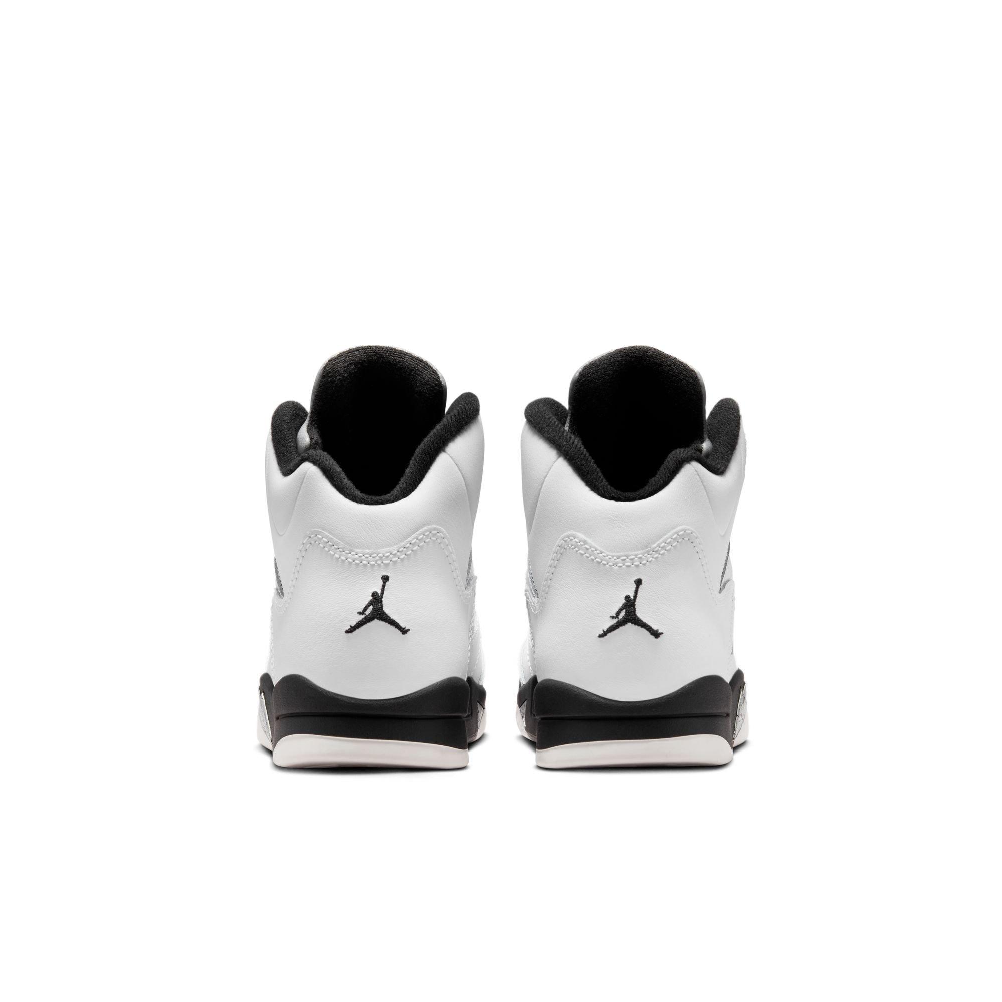 Jordan 5 Retro "White and Black" Preschool Kids' Shoe