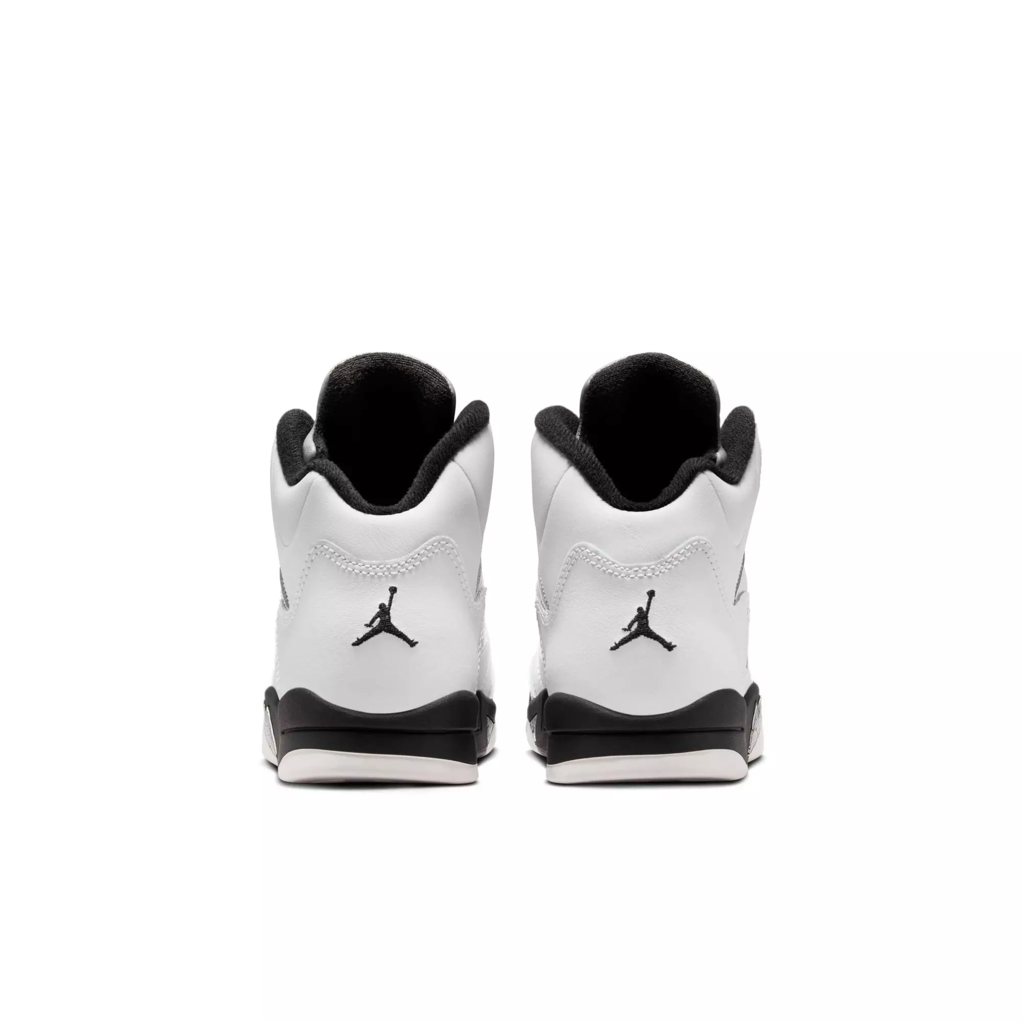 Jordan 5 Retro "White and Black" Preschool Kids' Shoe - WHITE/BLACK/METALLIC SILVER