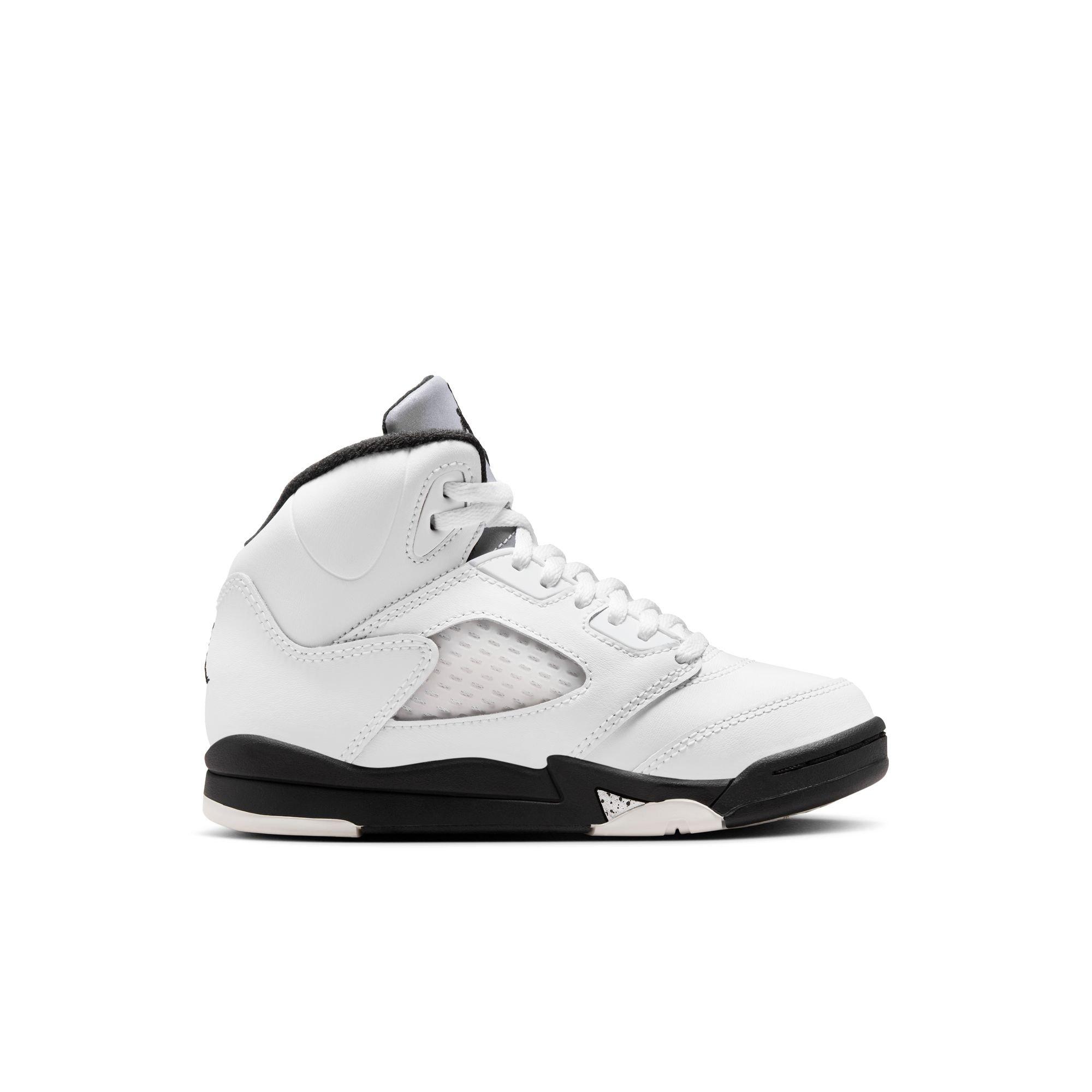 Jordan 5 Retro "White and Black" Preschool Kids' Shoe