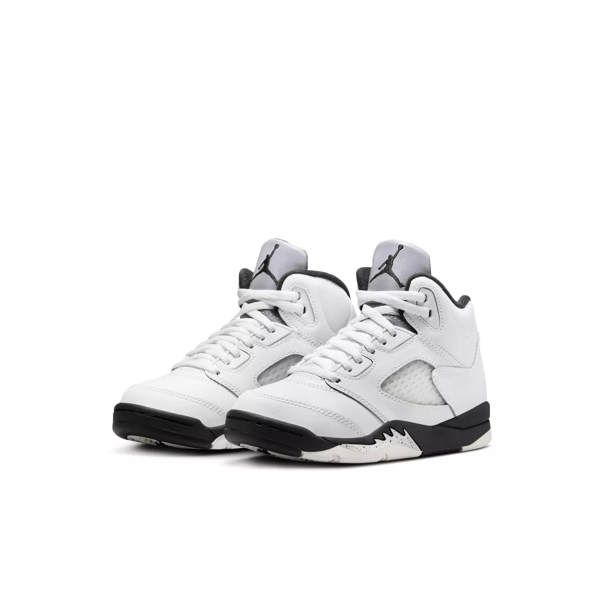 Jordan 5 Retro "White and Black" Preschool Kids' Shoe - WHITE/BLACK/METALLIC SILVER