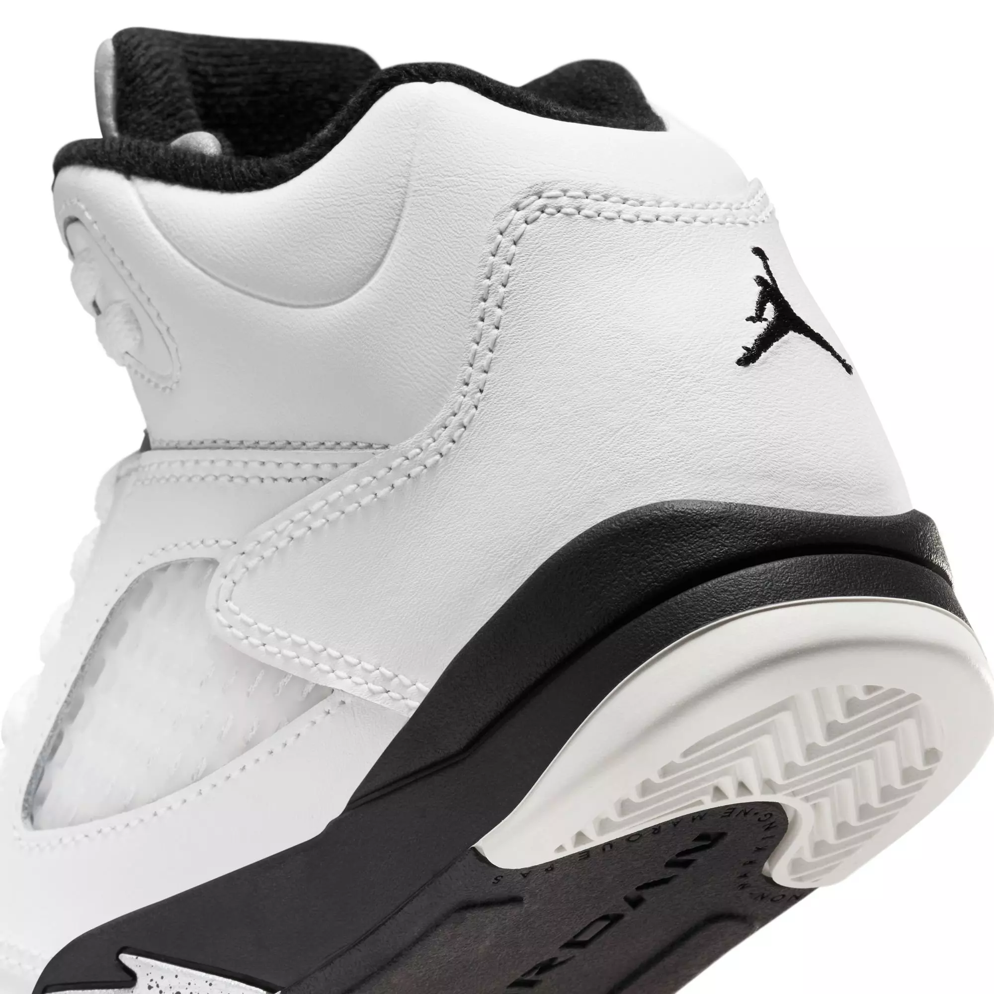 Jordan 5 Retro "White and Black" Preschool Kids' Shoe - WHITE/BLACK/METALLIC SILVER
