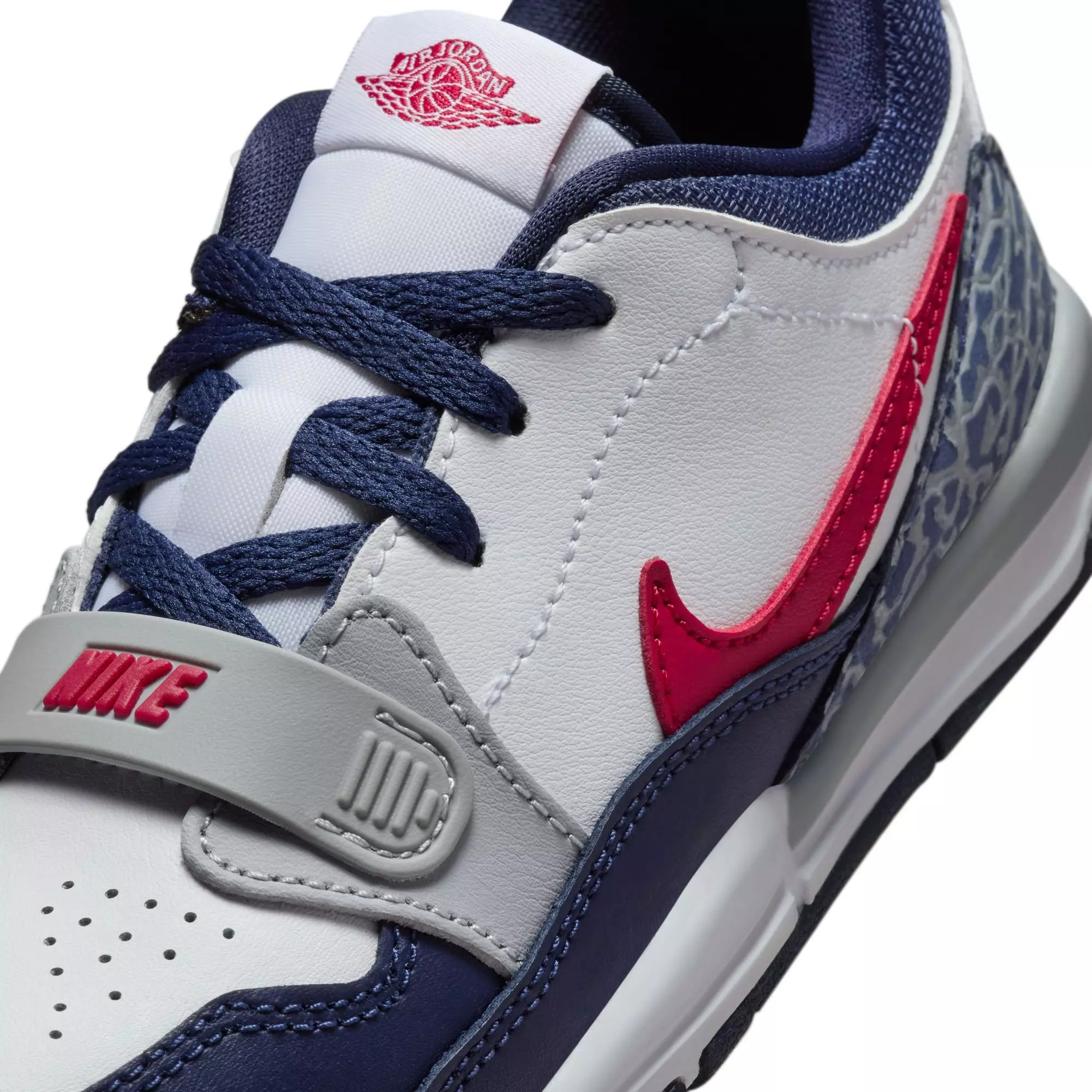 Jordan Legacy 312 Low "White/Varsity Red/Midnight Navy" Preschool Boys' Shoe - WHITE/NAVY