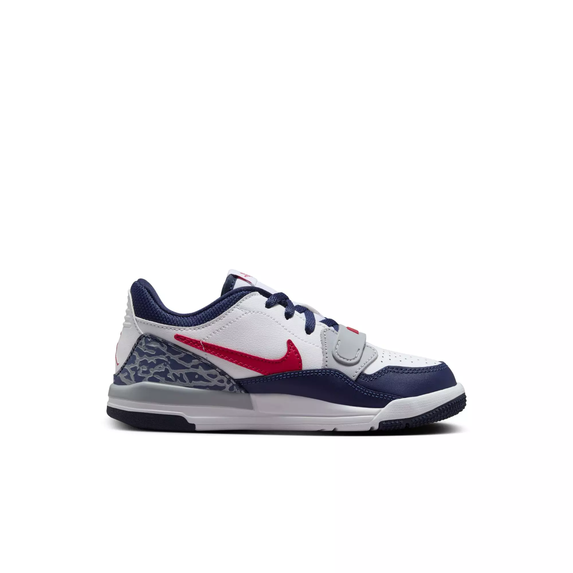 Jordan Legacy 312 Low "White/Varsity Red/Midnight Navy" Preschool Boys' Shoe - WHITE/NAVY