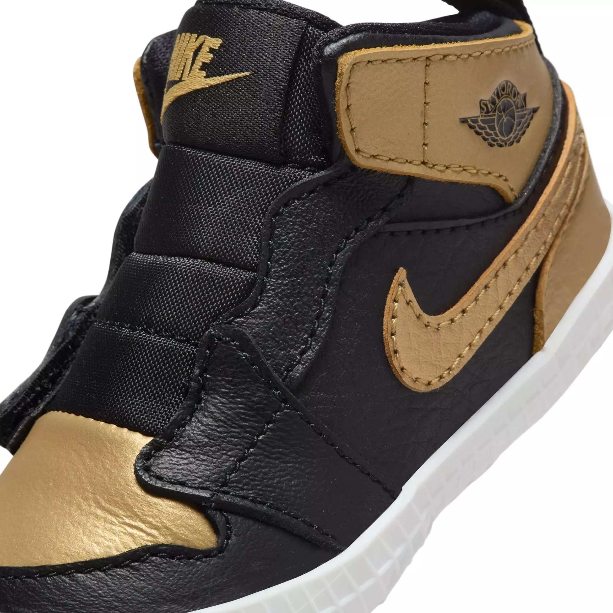 Jordan 1 Retro High OG "Black And Gold" Crib Bootie - BLACK/METALLIC GOLD/SAIL