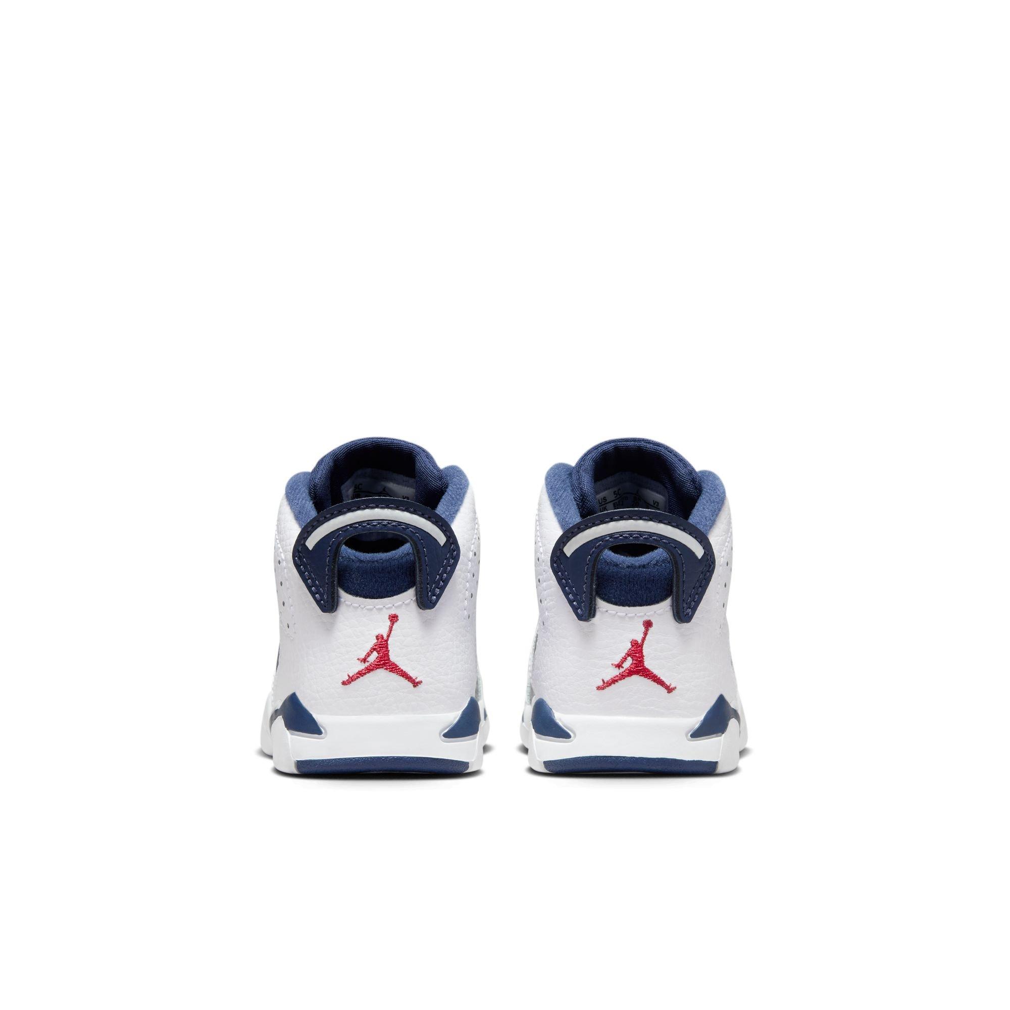 Jordan 6 Retro "White And Midnight Navy" Toddler Kids' Shoe