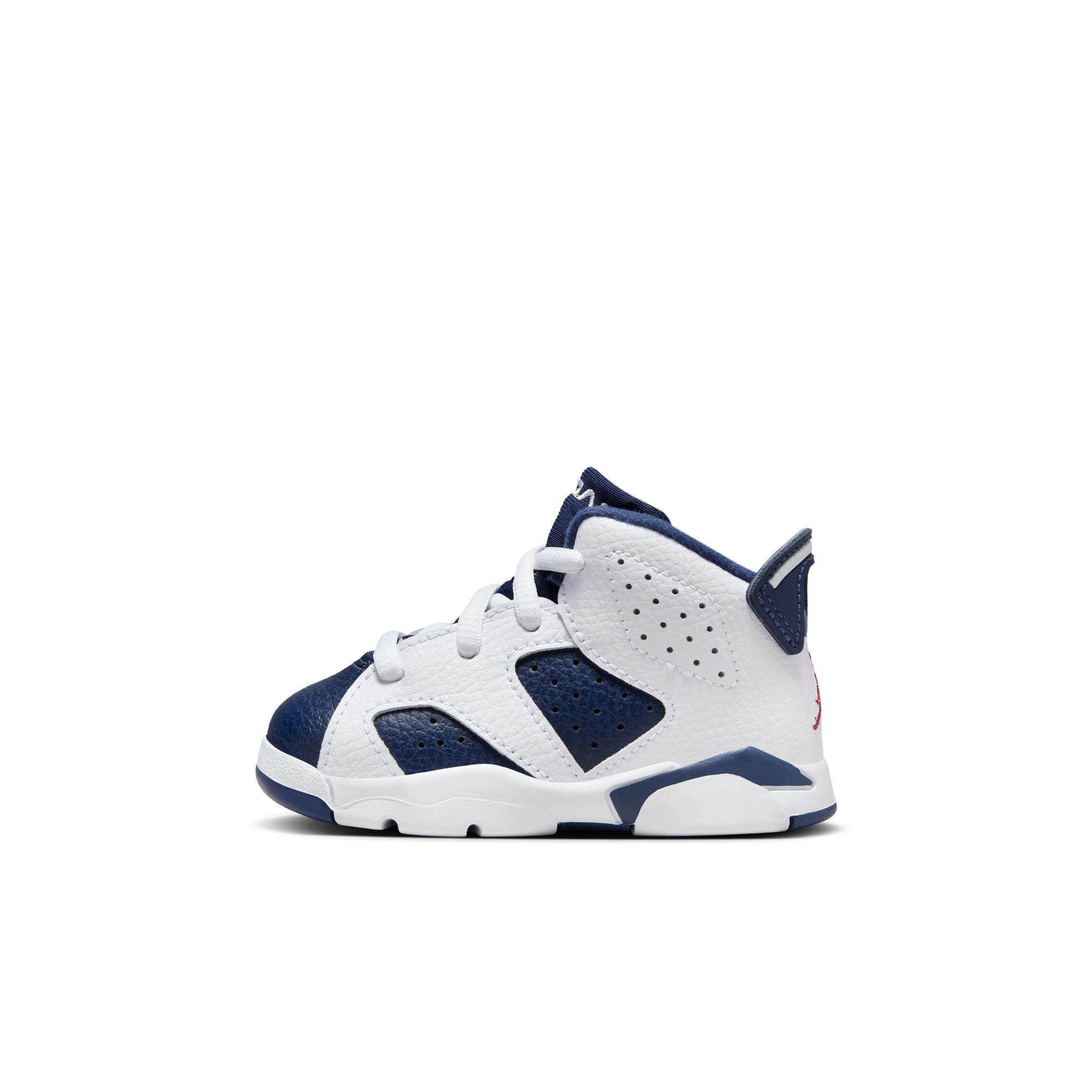 Jordan 6 Retro "White And Midnight Navy" Toddler Kids' Shoe