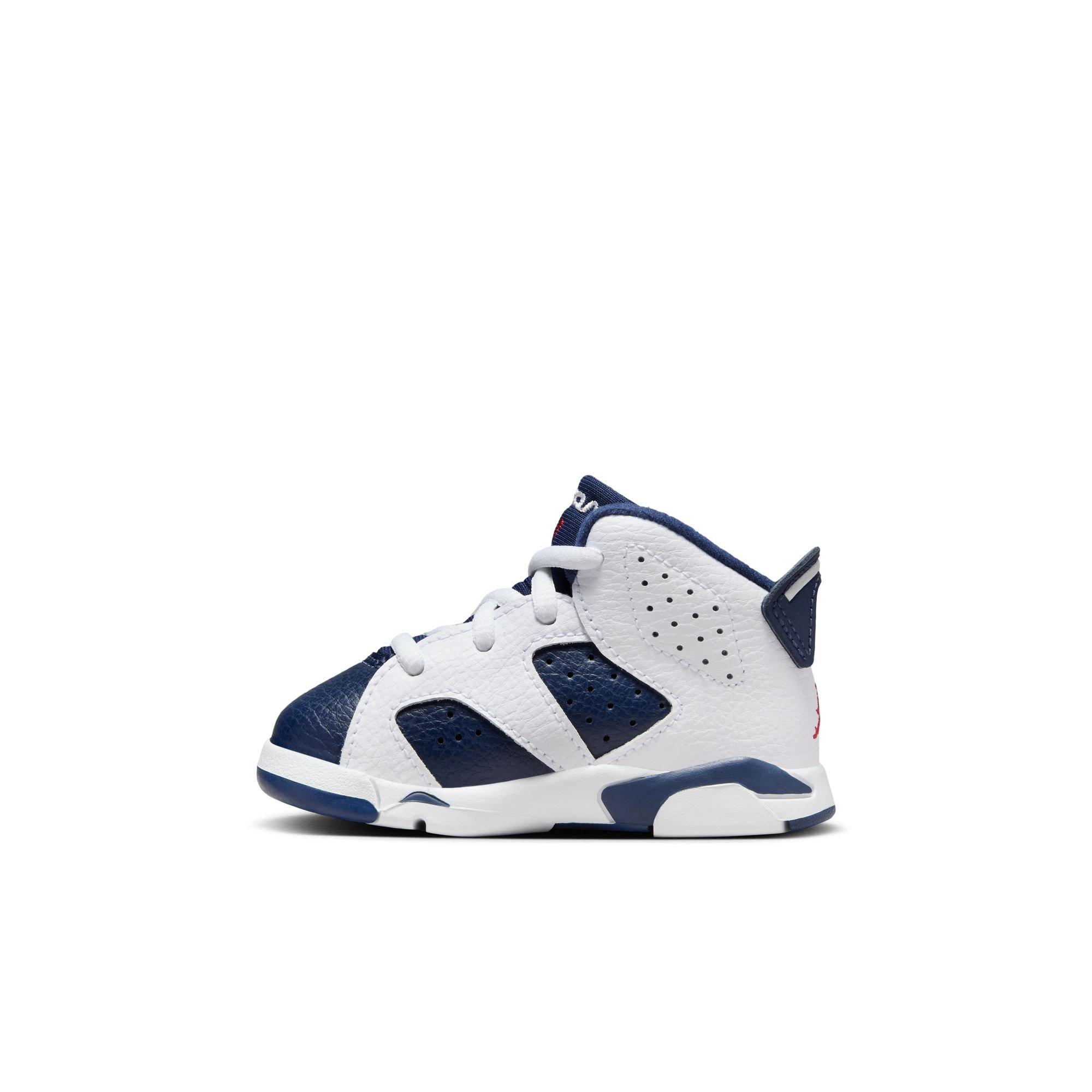 Jordan 6 Retro "White And Midnight Navy" Toddler Kids' Shoe