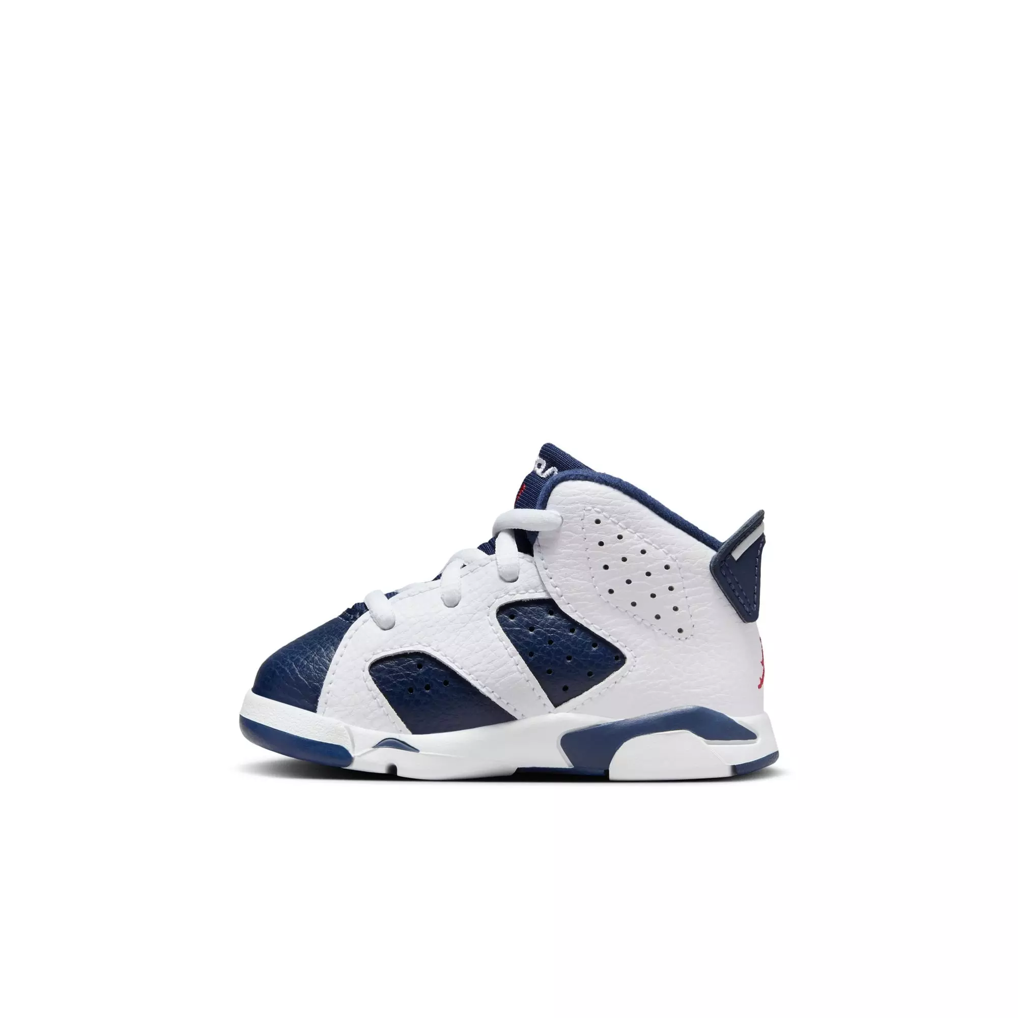 Jordan 6 Retro "White And Midnight Navy" Toddler Kids' Shoe - WHITE/VARSITY RED/MIDNIGHT NAVY