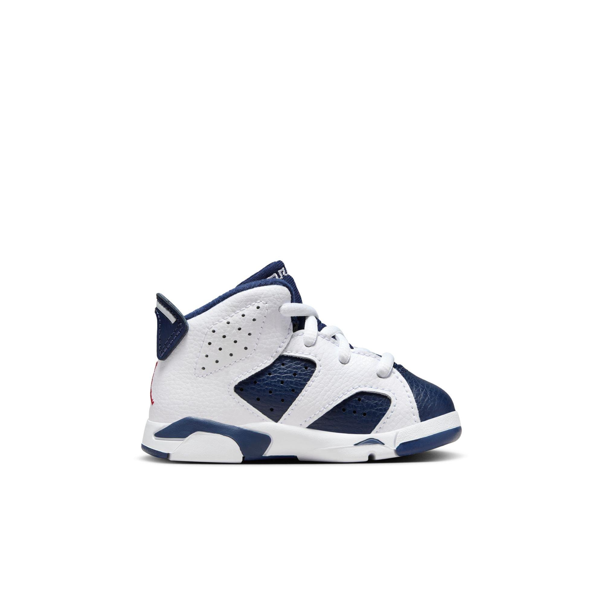 Jordan 6 Retro "White And Midnight Navy" Toddler Kids' Shoe