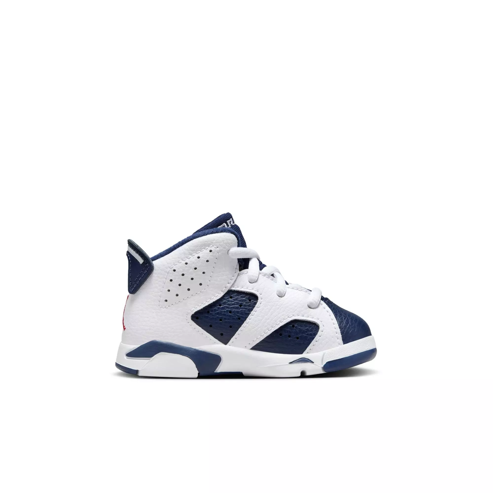 Jordan 6 Retro "White And Midnight Navy" Toddler Kids' Shoe - WHITE/VARSITY RED/MIDNIGHT NAVY