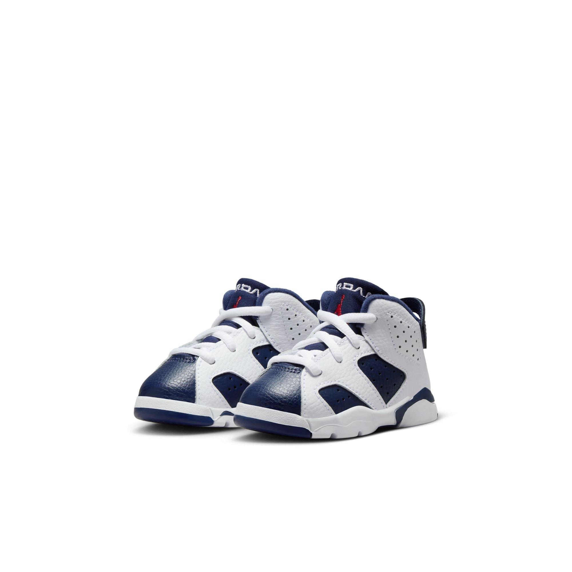 Jordan 6 Retro "White And Midnight Navy" Toddler Kids' Shoe